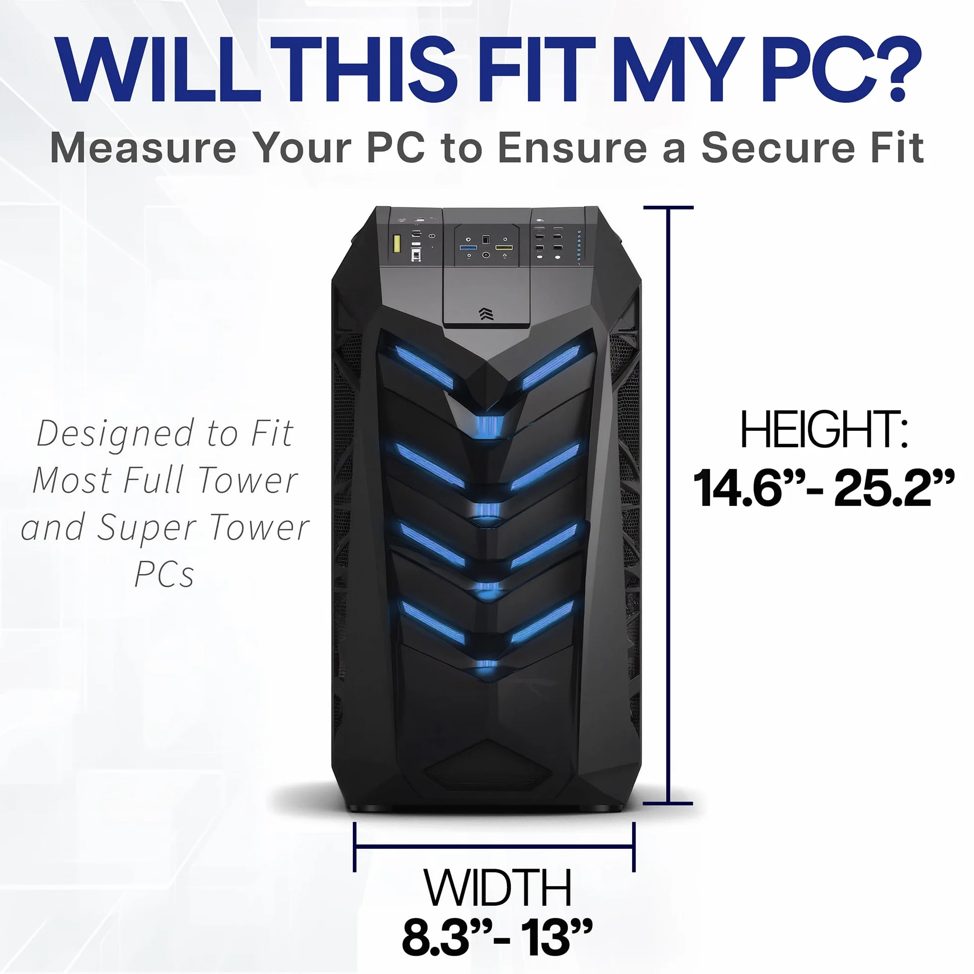 Vivo MOUNT-PC01L Support PC réglable Bureau Mur, Support CPU pivotant Verrouillage sécurisé Noir