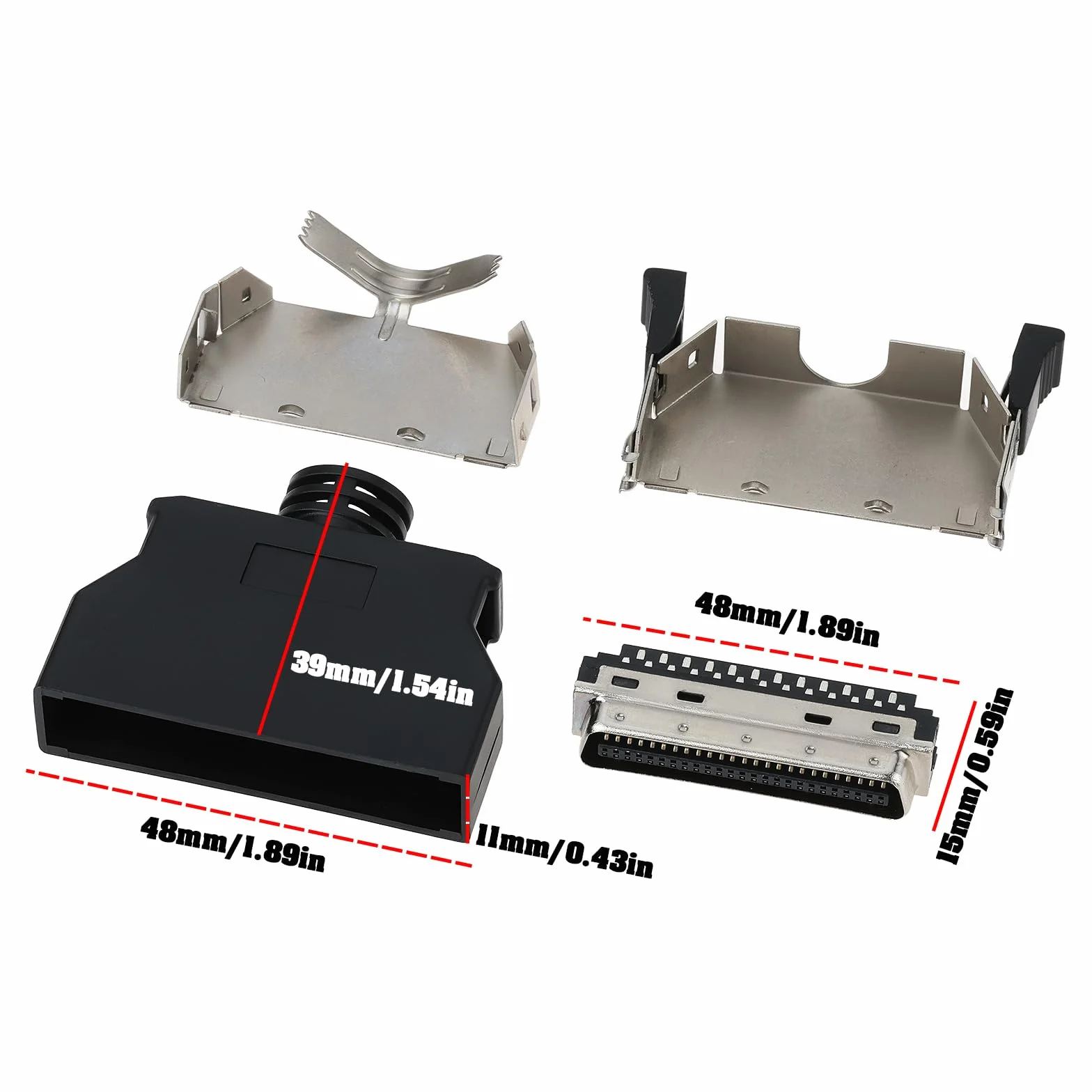 Kit de Connecteurs Mâles à Souder SCSI 50 Broches Blindé 2 Pièces