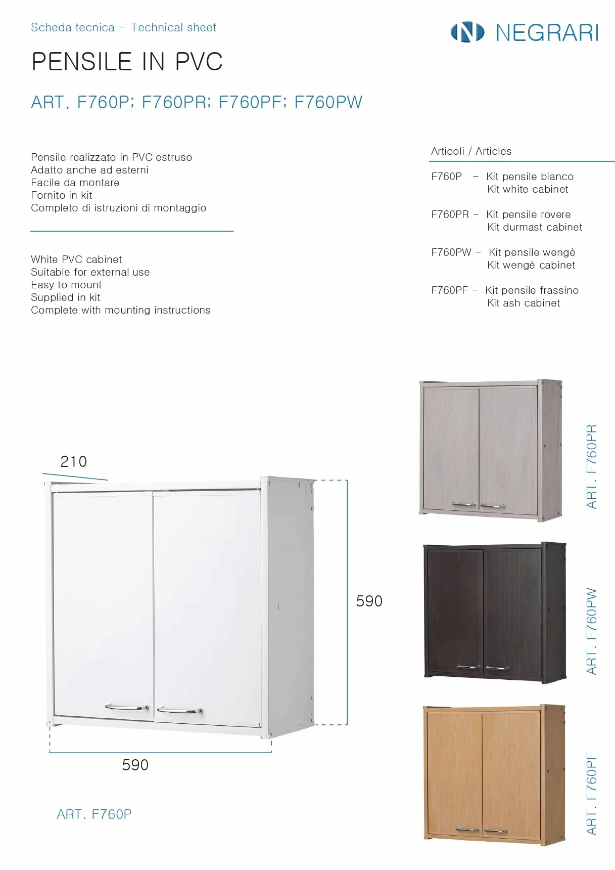 Plafonnier F760PAM résine PVC résistant à l'humidité intérieur extérieur 59 x 21 x 59 cm Blanc
