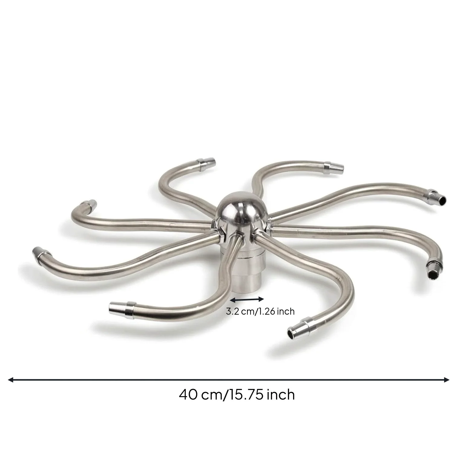 Buse Rotative Buse de Jet Embout Tête d'Arrosage INOX Robuste Roue à Eau à Huit Bras pour Jet Circulaire Animé Adaptée, Arroseur Rotatif en Acier Inoxydable De 1 Pouce avec Filetage Interne