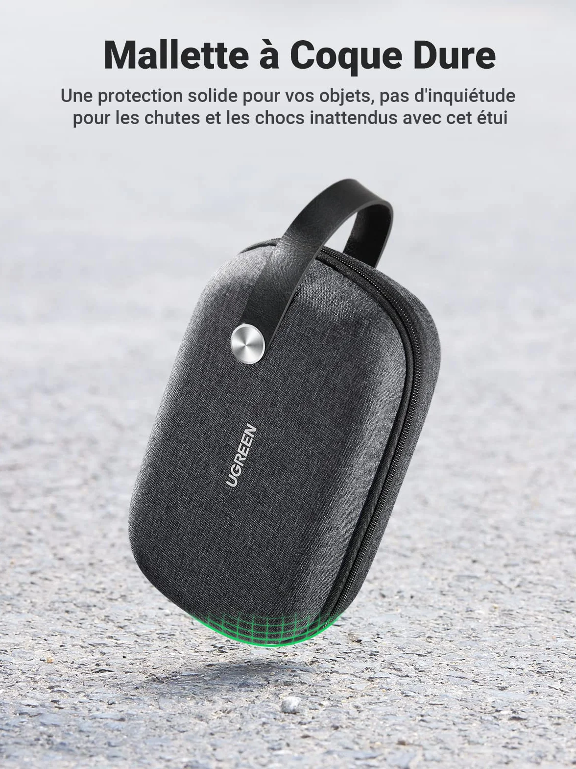 UGREEN Sac Rangement Accessoires Électroniques Antichoc Voyage Organisateur pour Chargeur Batterie