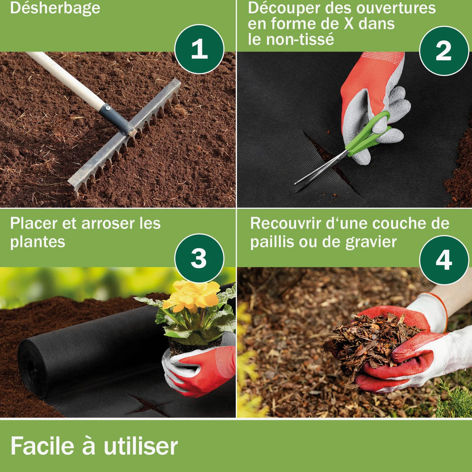 Moorland Toile Anti Mauvaises Herbes Jardin perméable à l'eau résistant | 100m² largeur 1m noir 100% recyclable paillage pour jardins et terrasses Ancheur voile indéchirable bache Gardur