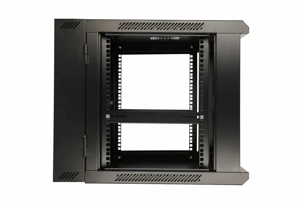Extralink Baie de Brassage 19 Pouces 12U Armoire réseau 600mm Profondeur Porte Verre trempé Noir