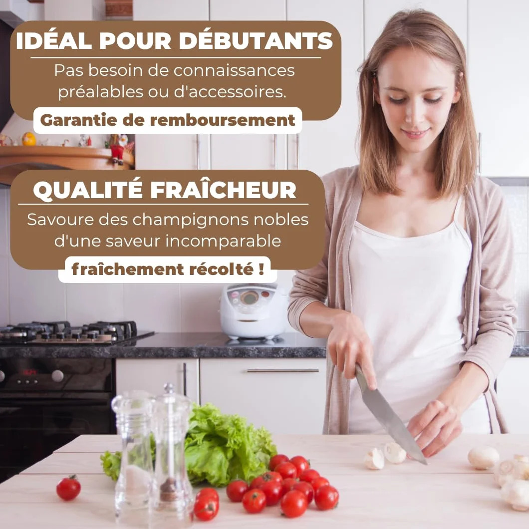 Hawlik Kit Champignons de Paris - Lot de 2 Cultures - Blancs et Bruns