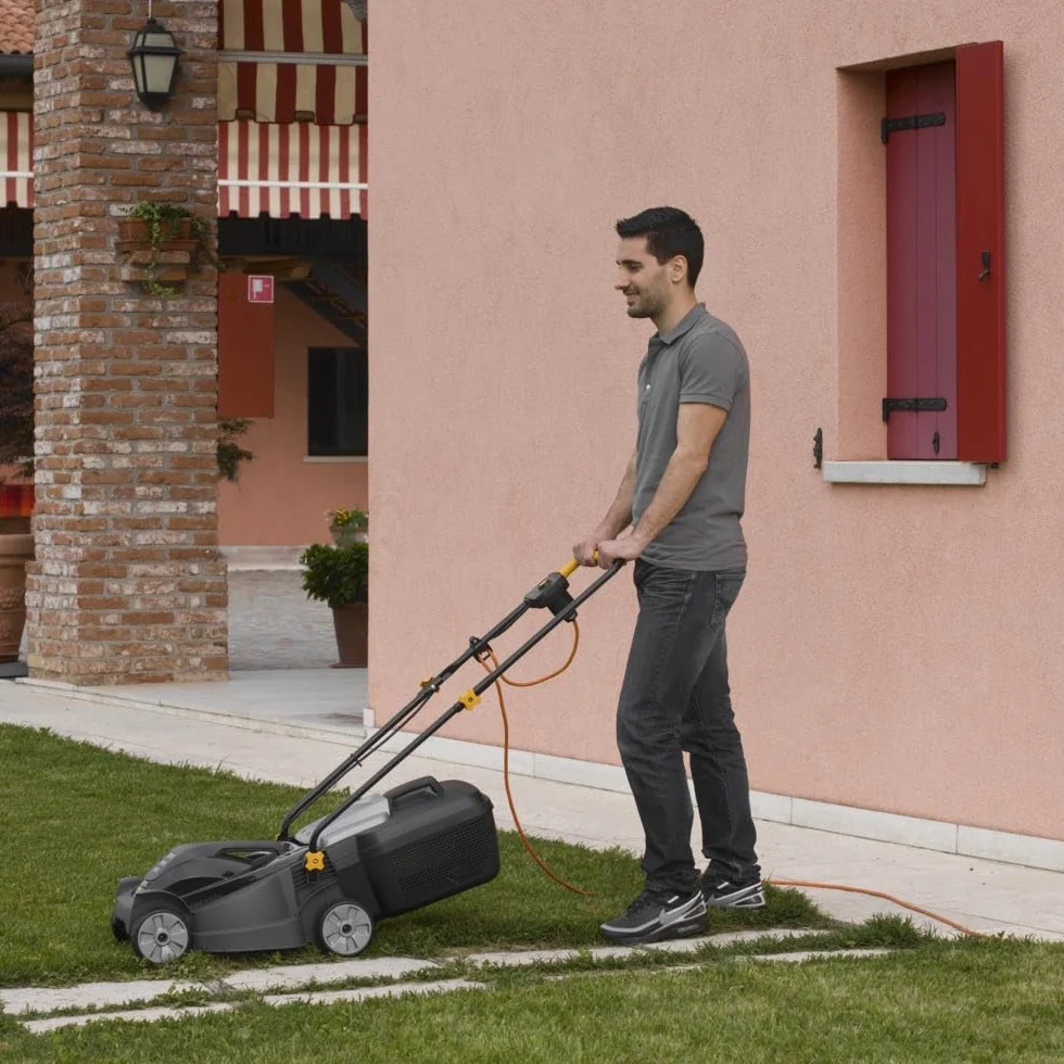 Alpina BL 380 E Tondeuse Électrique, 1400 W, 38 cm – Bac 40 l, Réglage 3 Positions – Pelouses jusqu'à 500 m²