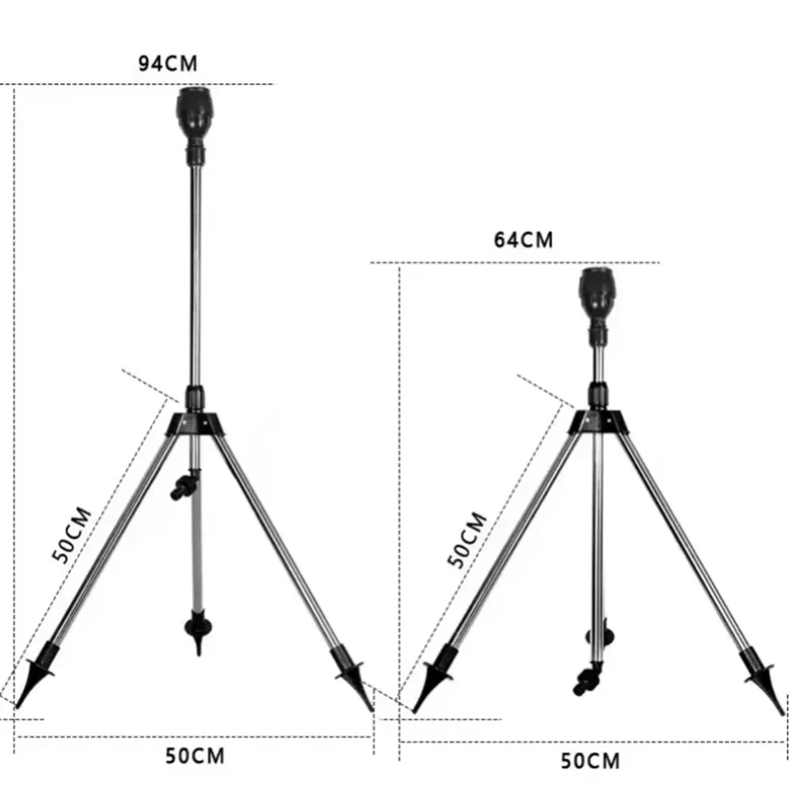Asperseur Arrosage Trépied d'irrigation Rotatif à 360 degrés | Support télescopique for pelouse de jardin, tête d'arrosage automatique for jardinage