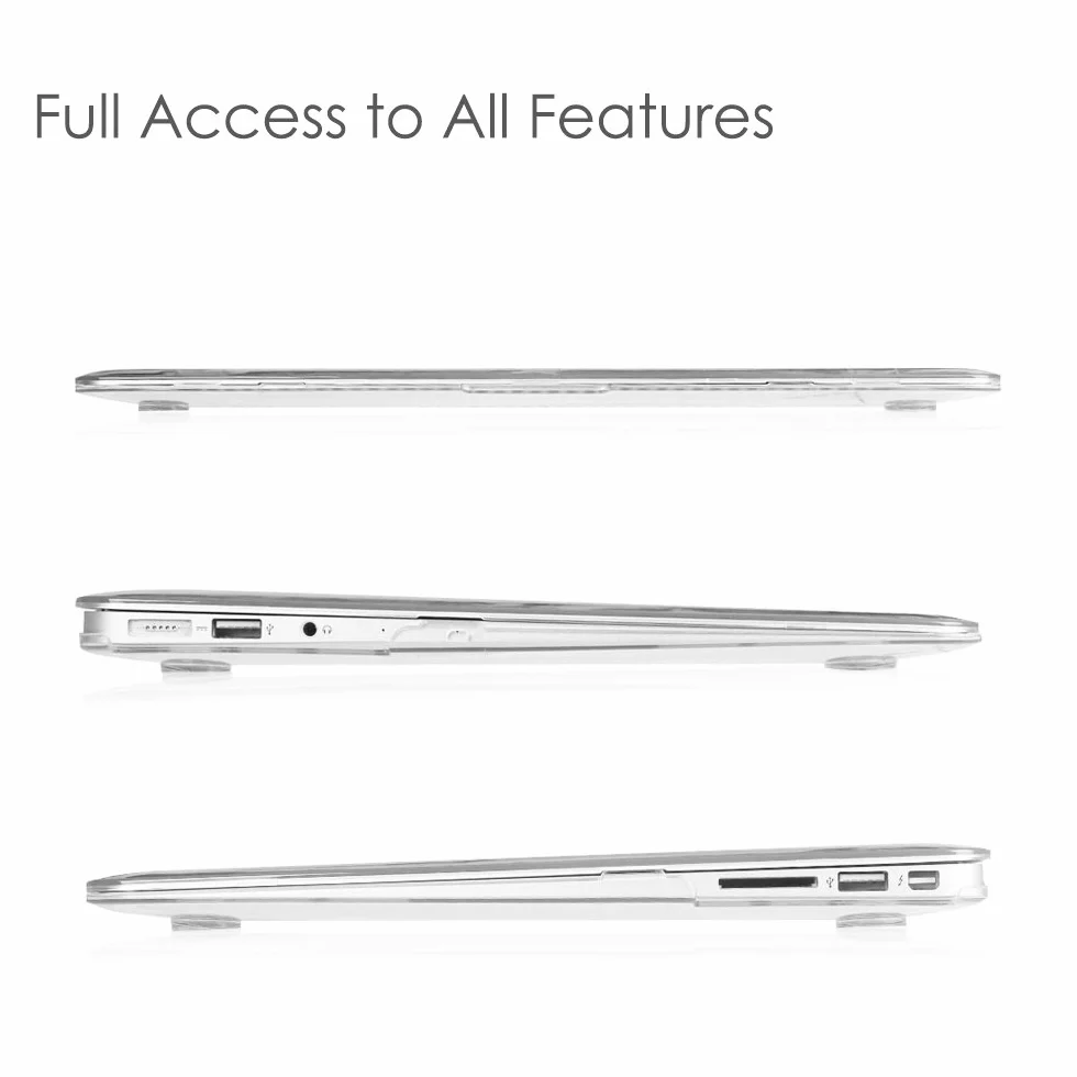 FINTIE Coque MacBook Air 13 Pouces A1466 A1369 2010-2017 Etui Plastique Rigide Transparent Cristallin