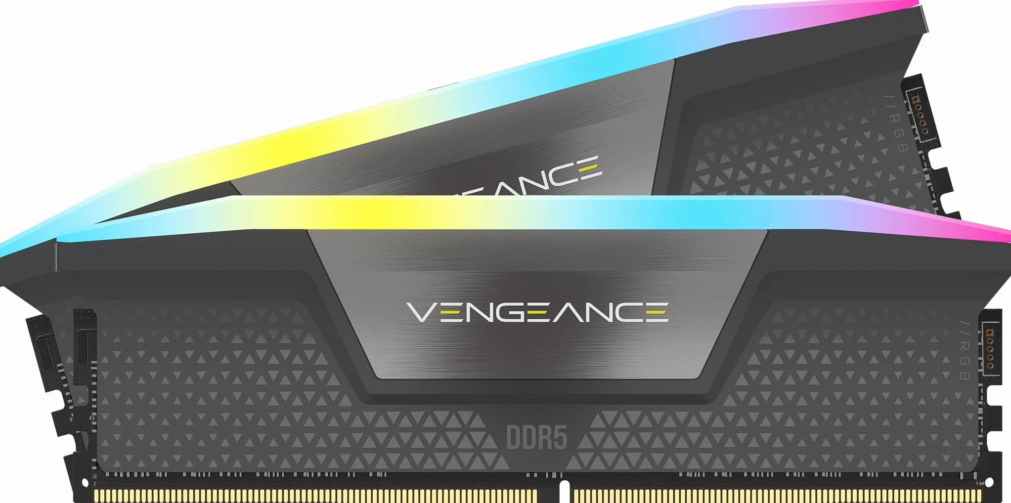 CORSAIR Vengeance RGB DDR5 32Go (2 x 16Go) 6000MHz CL38 Mémoire pour Ordinateur de Bureau Gris