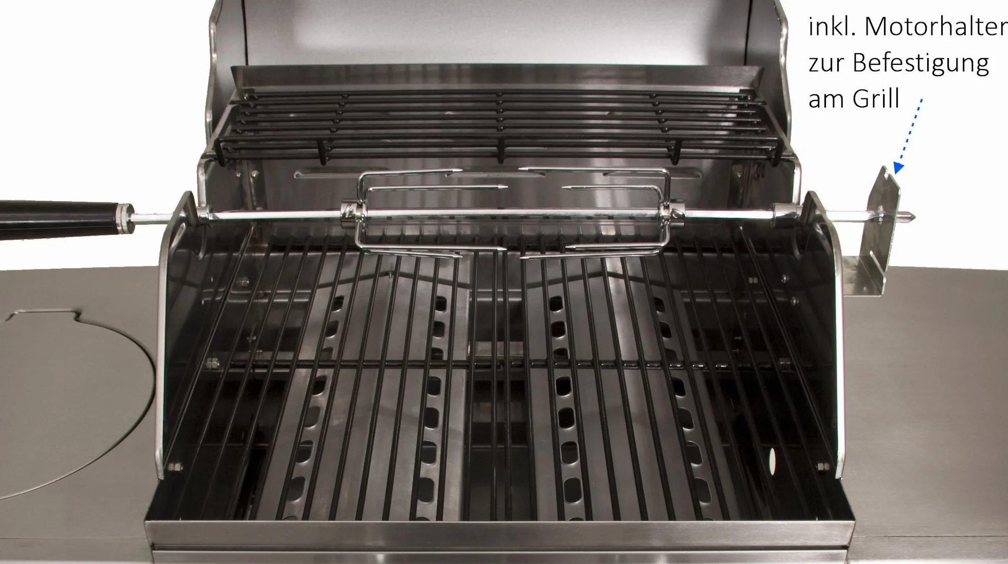 BBQ-Toro Set de broche à griller 90 cm moteur acier inoxydable 220V-240V rôtissoire