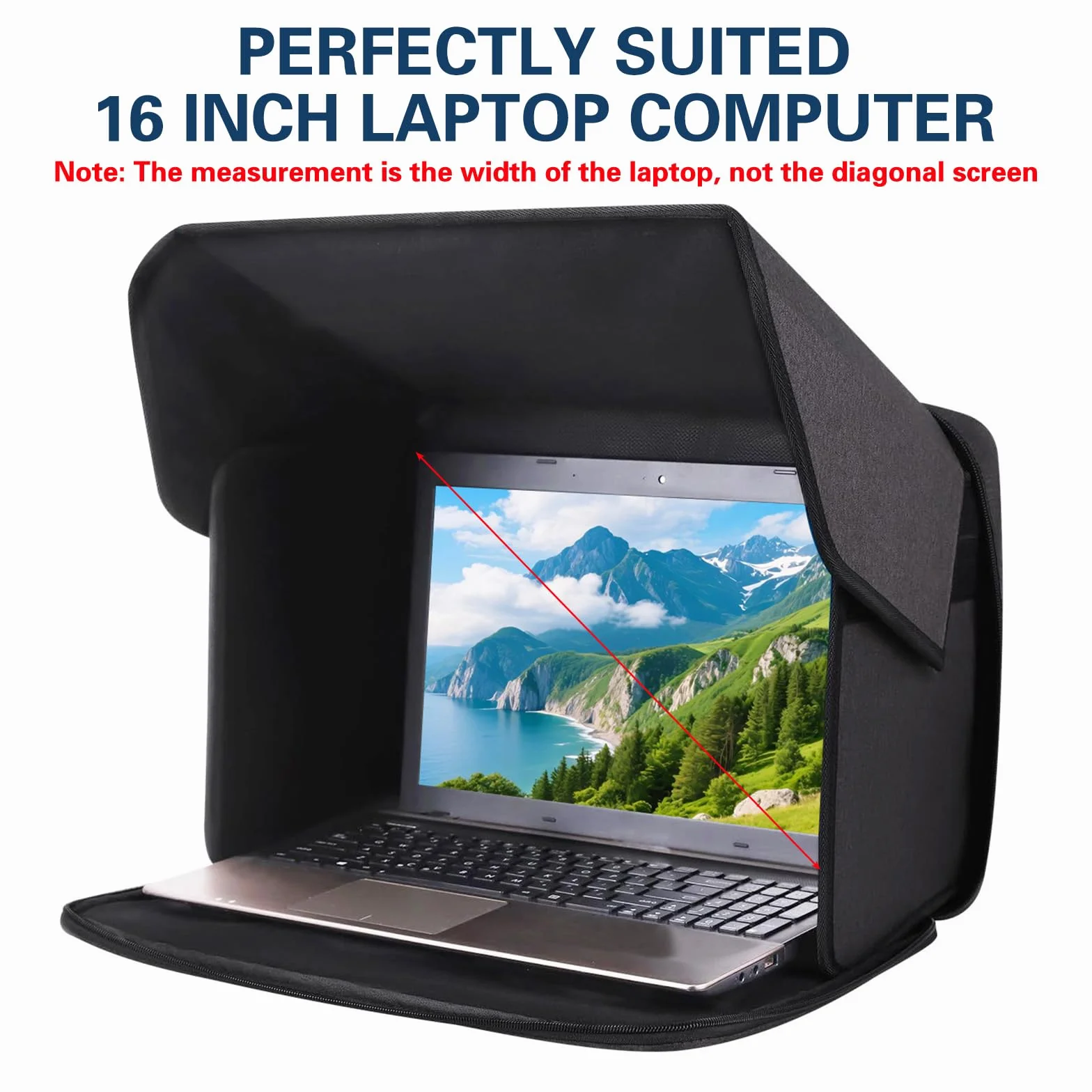Housse Anti-Soleil 2 en 1 Pliable Compatible Ordinateur Portable 16 Pouces Imperméable