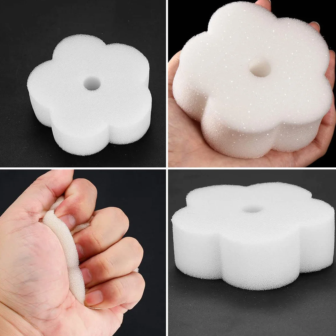 Éponge Absorbant l'Huile pour Piscine 12 Pièces en Forme de Fleur