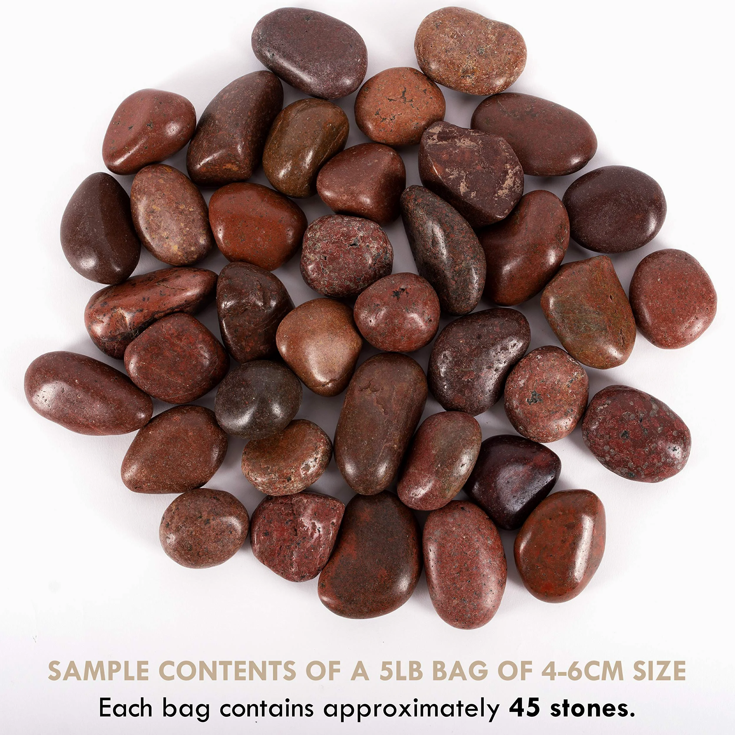 Pierres naturelles polies pour plantes - Pierres décoratives naturelles - Pour plantes - Pour plantes - Pour plantes - Gravier - Sac de 5 kg 4-6 cm