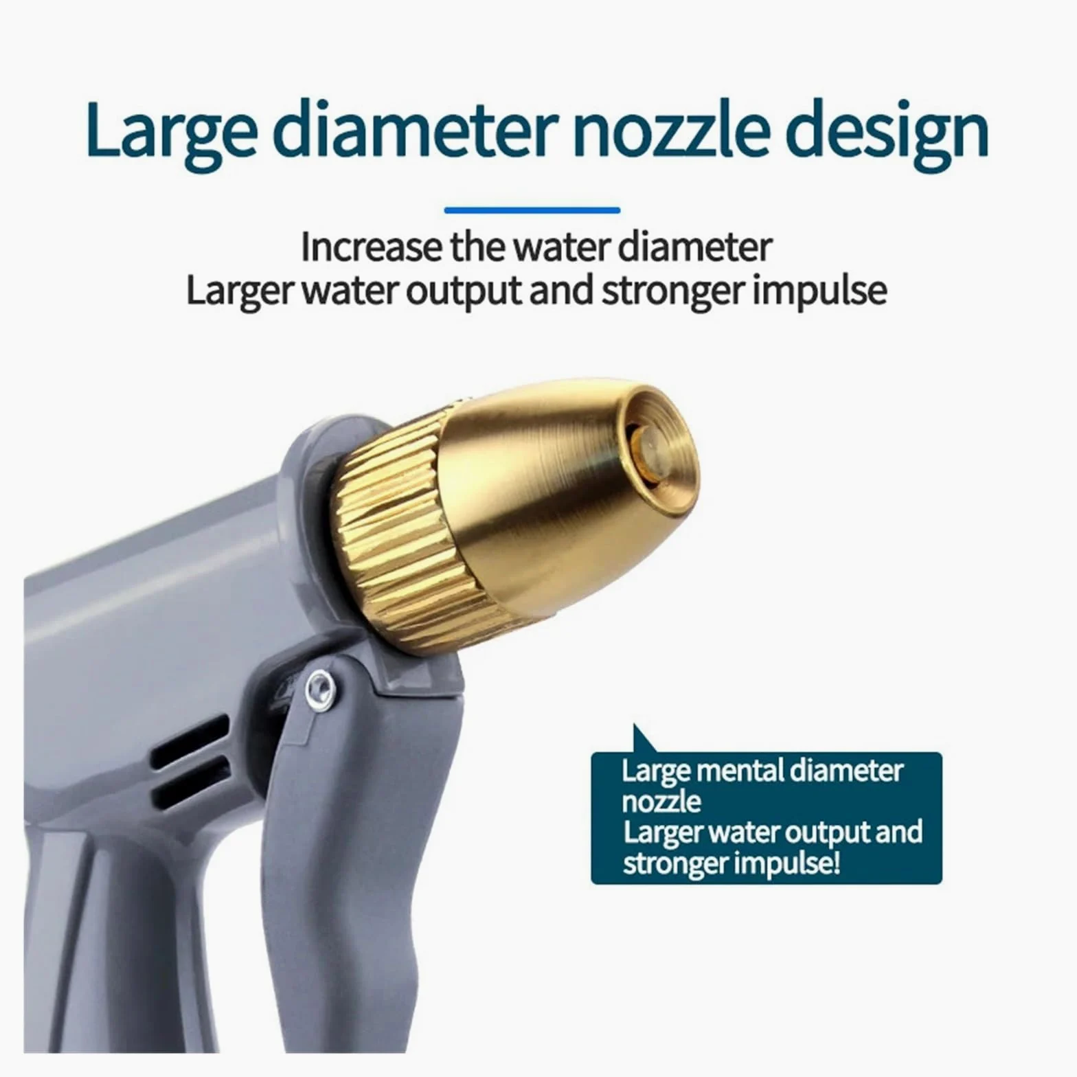 Pistolet d'arrosage avec embout multi-jets, Buse de tuyau d'eau for arroseur jardin lavage voiture, métal + plastique, mise à niveau pression