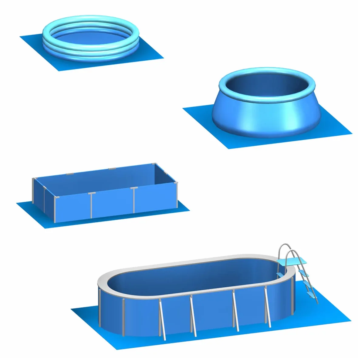 EYEPOWER Tapis de Piscine 2,8 m² - 8 Tapis de Sol EVA 62x62 - Jeu de Dalles de Protection Extérieure