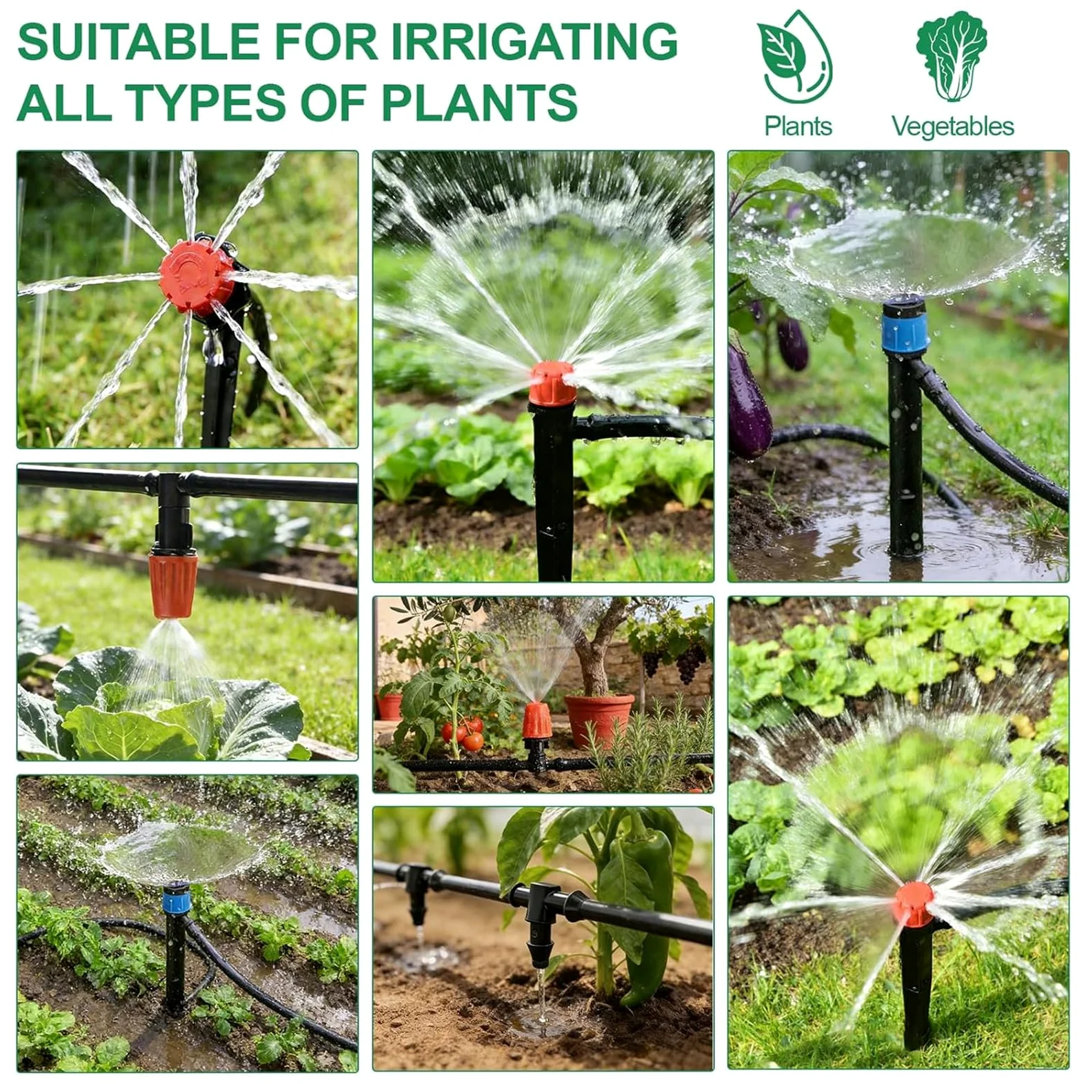 LINGKY Système d'irrigation Jardin, 315Pcs Kit d'irrigation Goutte, Kit d'irrigation Goutte à Goutte Automatique avec 60m + 15m Tuyau, Kit arrosage Automatique pour Jardin pelouse Serre Plantes