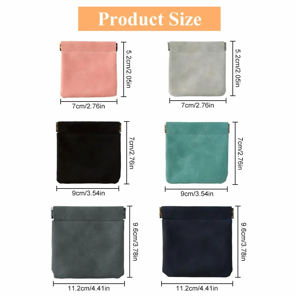 Pochette Maquillage en Cuir PU, Mini Sac Set Imperméable avec Fermeture À Ressort pour Clés et Accessoires