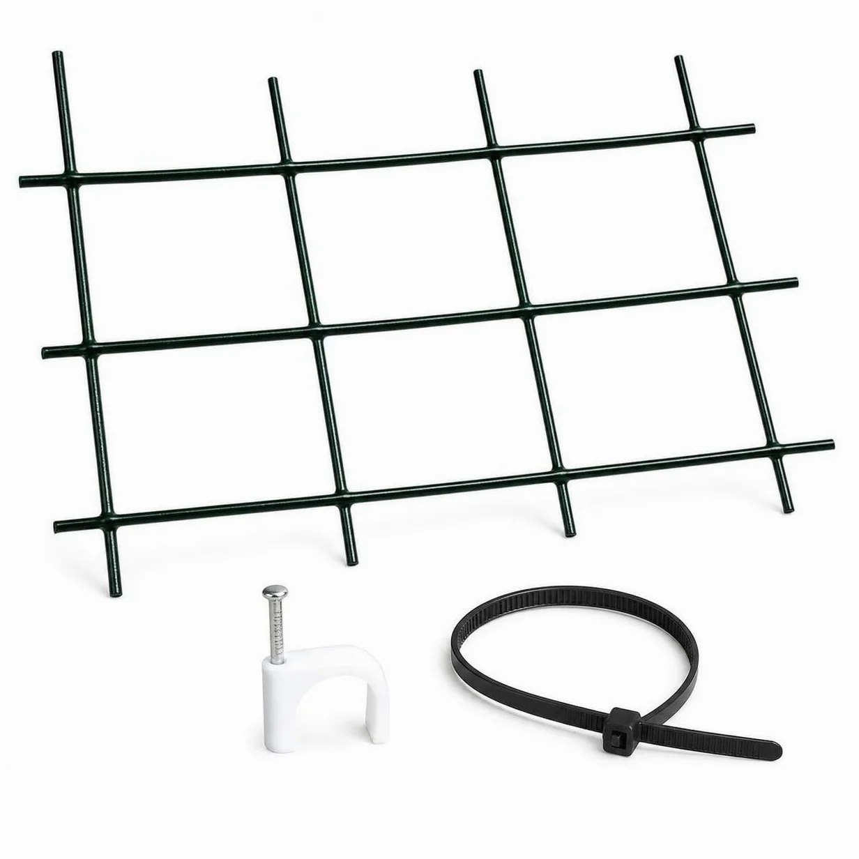 Treillis Plante Grimpante Extérieur pour Jardin et Mur – Support Métallique Anti-Brûlure, Vert foncé, 1 mètre de Haut, 6 cm de Trou, 7 mètres de Long