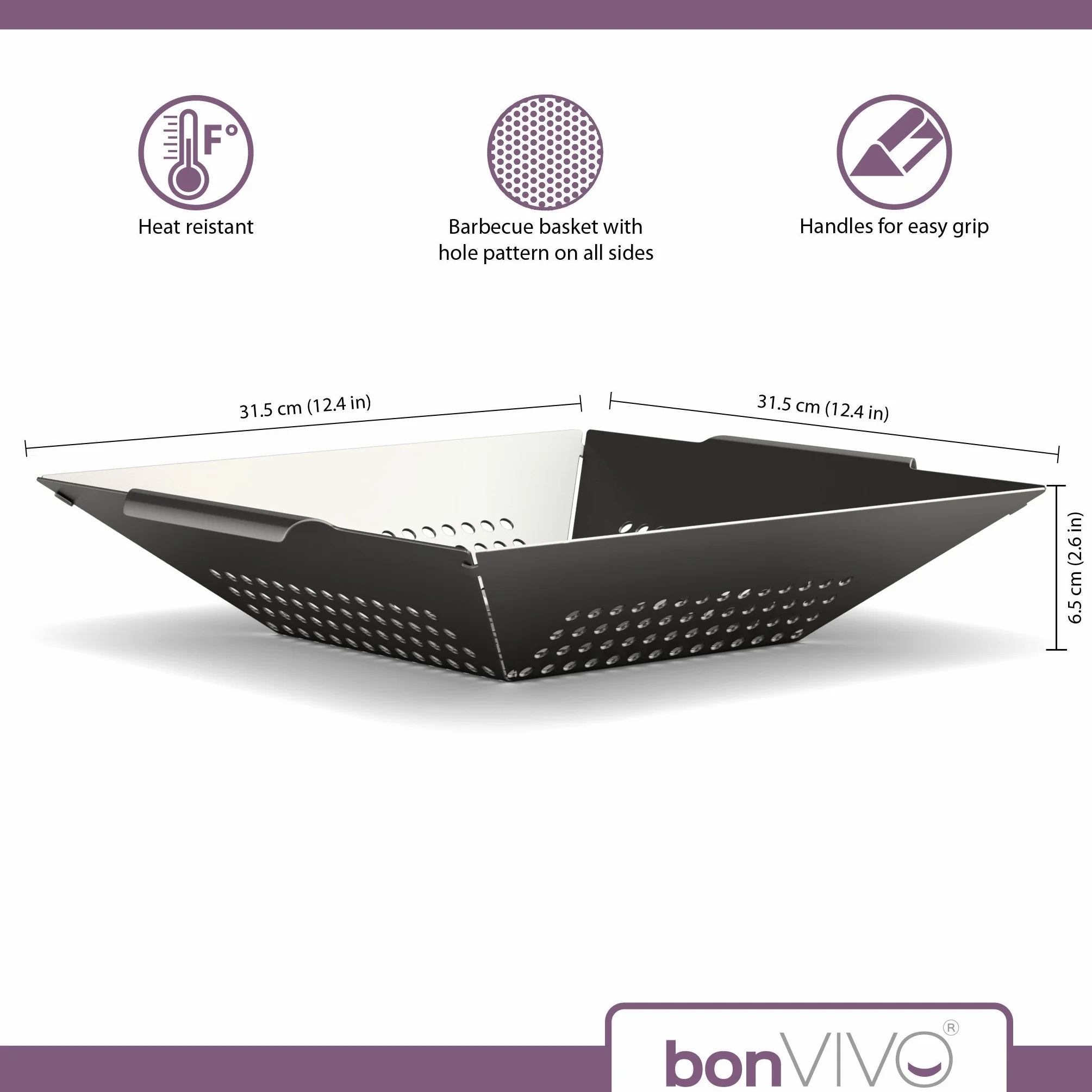 bonVIVO Ensemble Barbecue 5 Pièces, Accessoires BBQ INOX Longs Manches en Bois