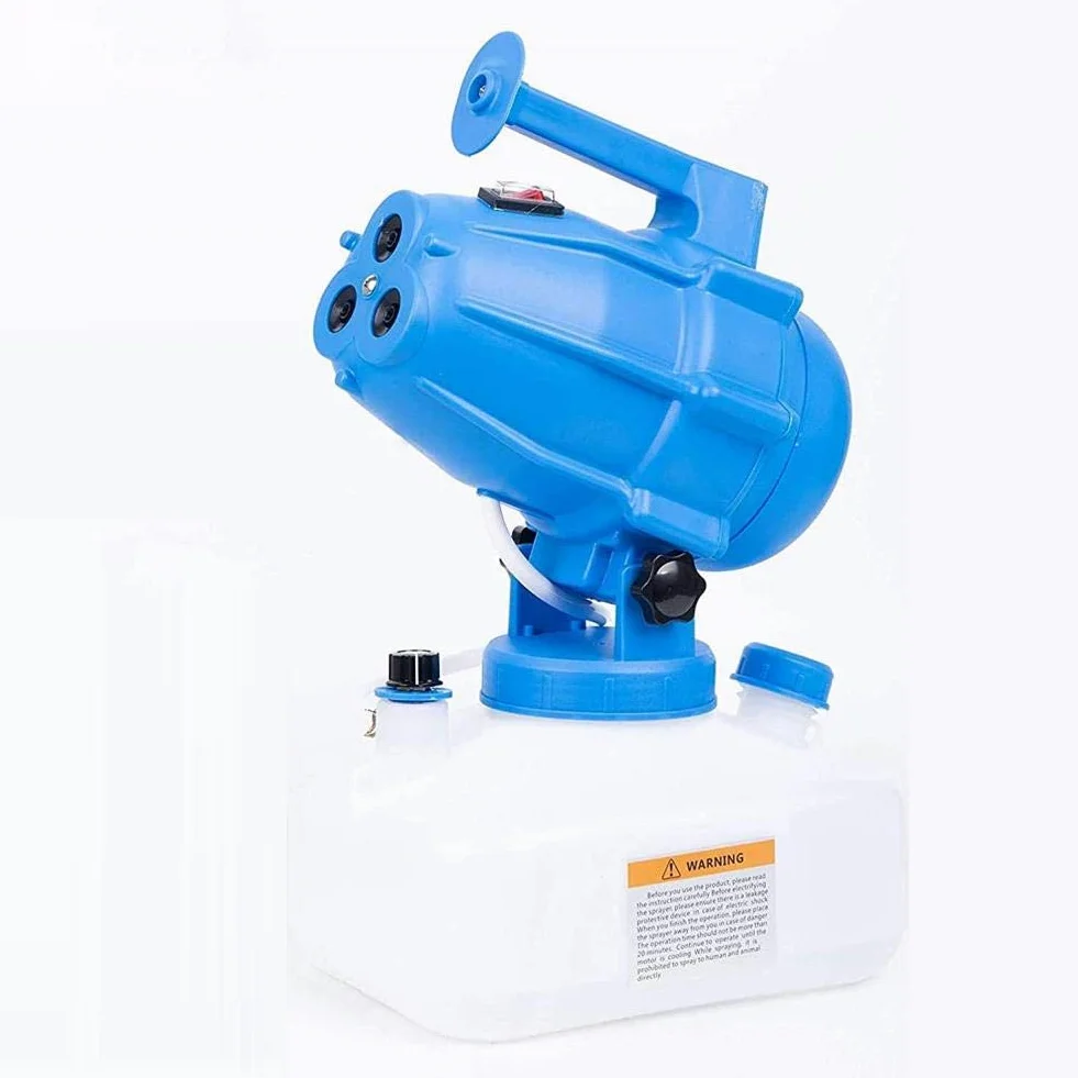 Pulvérisateur électrique portable ULV 5L, électrique 3 buses de jardin, portée de 6 à 10 m, atomiseur pour la maison, les hôpitaux, le bureau, l'école de ferme
