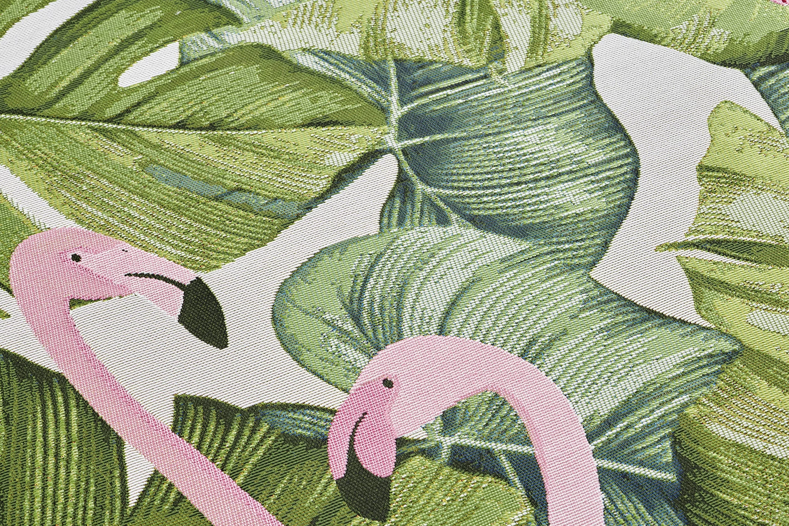 HANSE Home Tropical Flamingo Tapis d'intérieur et d'extérieur tissé à Plat Motif Palmiers tropicaux - Certifié Öko-Tex - Résistant aux intempéries et aux UV - pour Balcon, terrasse, Jardin, Salon -