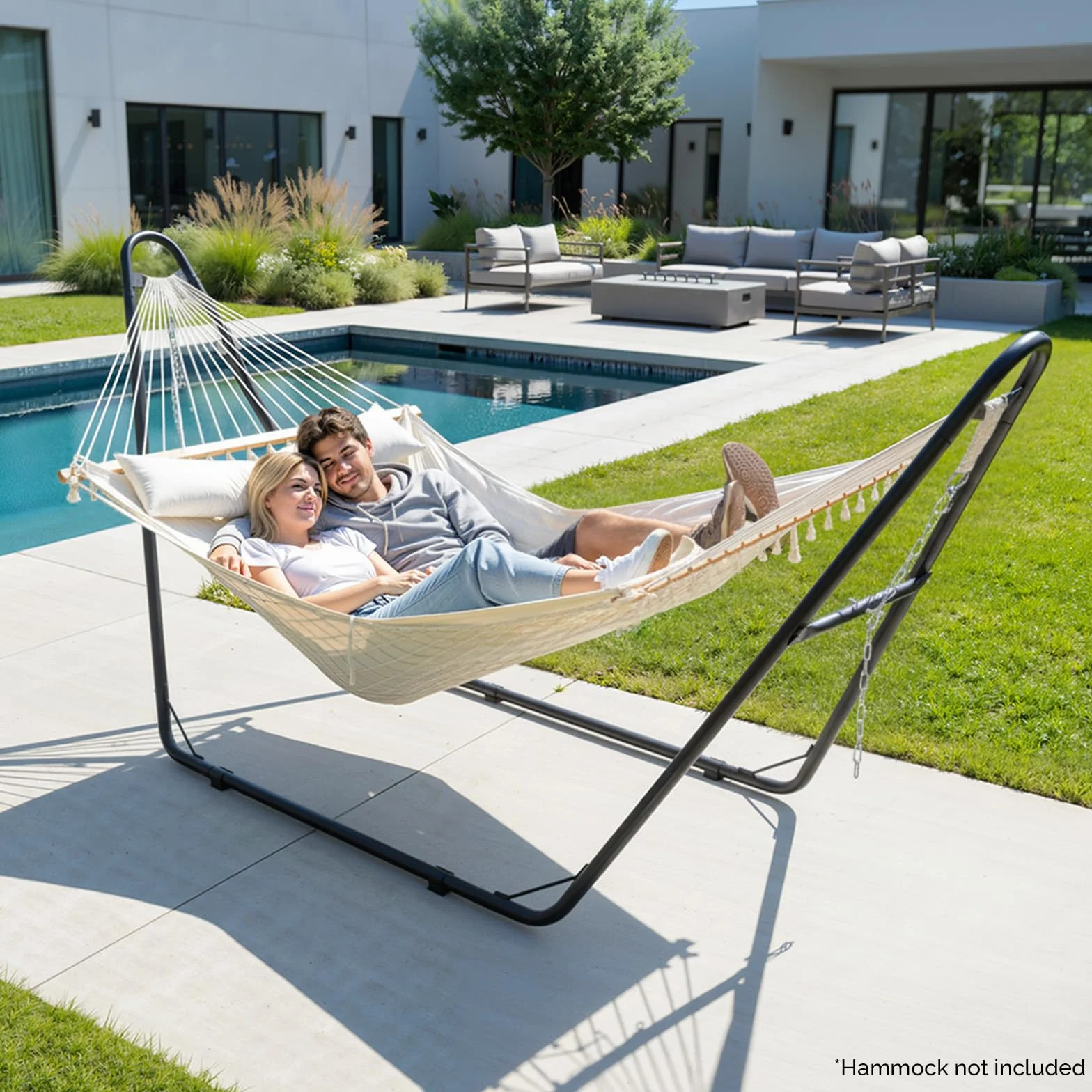 Support Hamac Acier 250 kg Universel 2-3 m avec Chaînes et Crochets