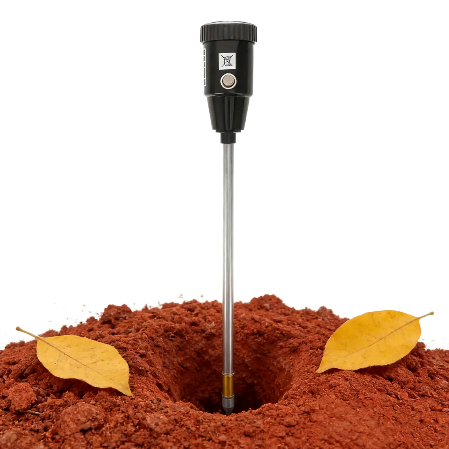Testeur de Sol 2-en-1 Ph et Humidité avec Sonde de 30cm, Construction Robuste en Cuivre et Aluminium, Design Portable pour Jardin Extérieur et Plantes D'intérieur