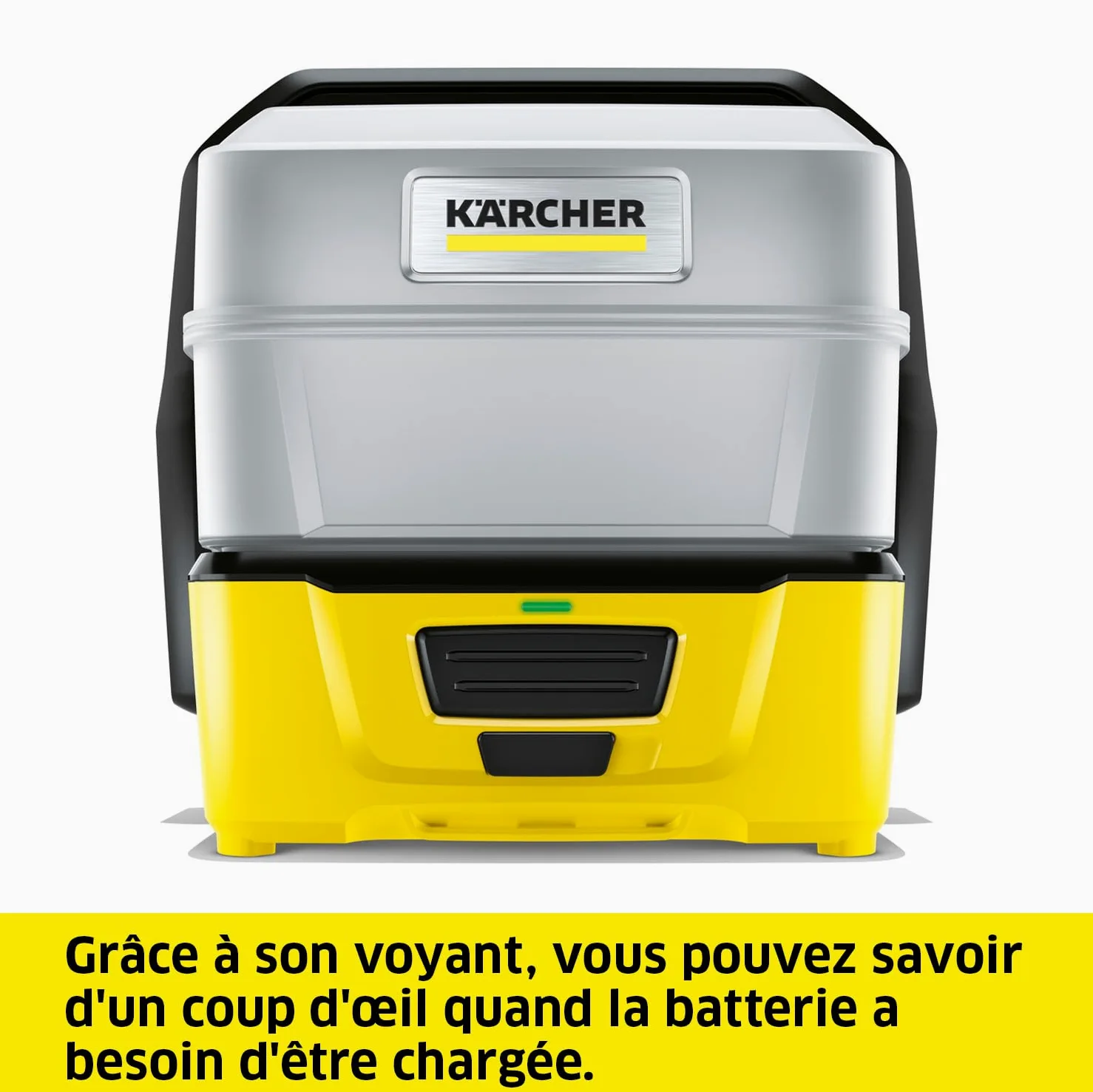 Kärcher Nettoyeur à Pression Mobile OC 3 Plus, Pression Basse Douce, Batterie Lithium-ION, Débit : 2 L/h, Poids : 2,3 kg, Réservoir d'eau : 7 L, Tuyau d'Aspiration Spiralé : 2,8 m, Buse à Jet Plat