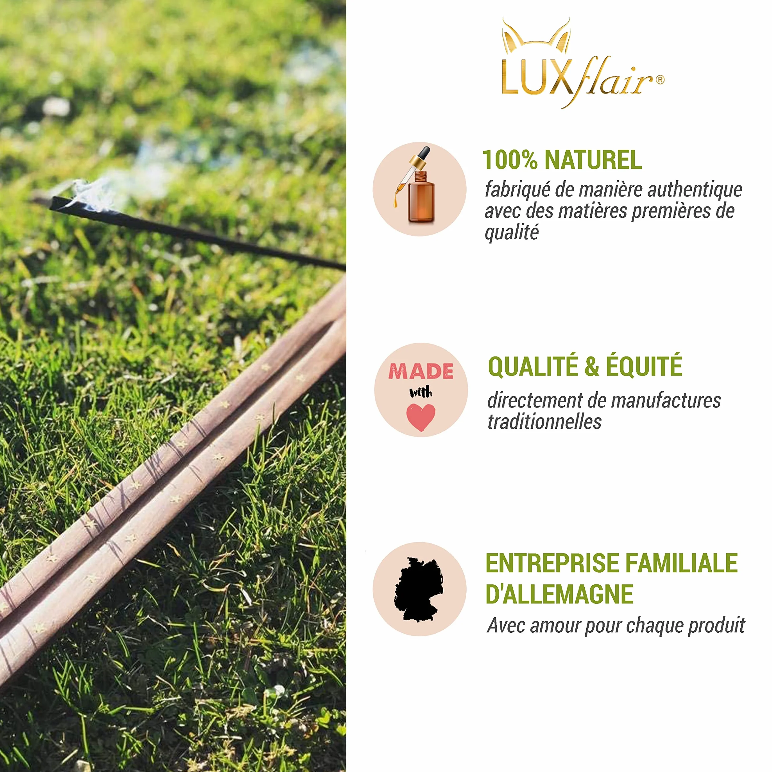 Luxflair XXL Bâtonnets d'encens géants Citronnelle Set de 3 20 pièces pour Jardin BBQ Camping