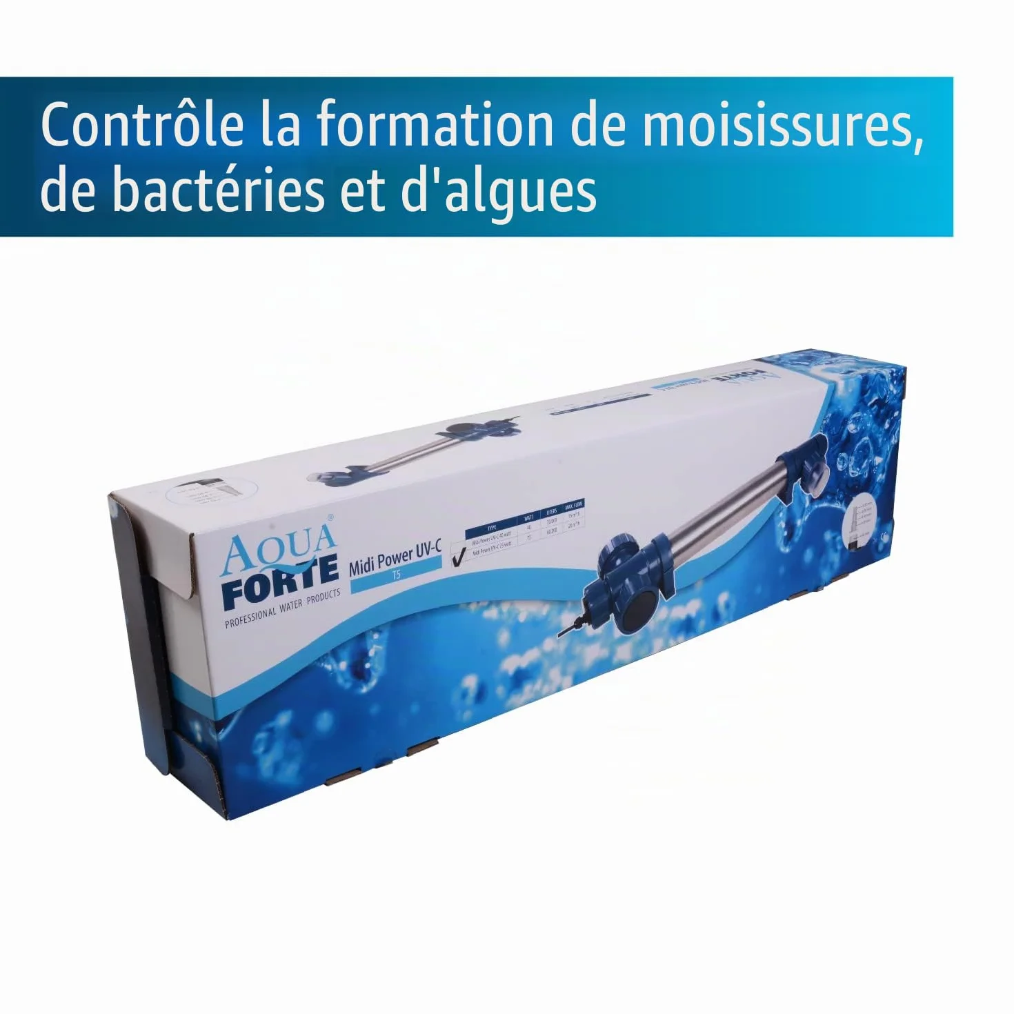 AquaForte Stérilisateur de bassin UV-C T5 75 W 76 x 20 x 13 cm argenté