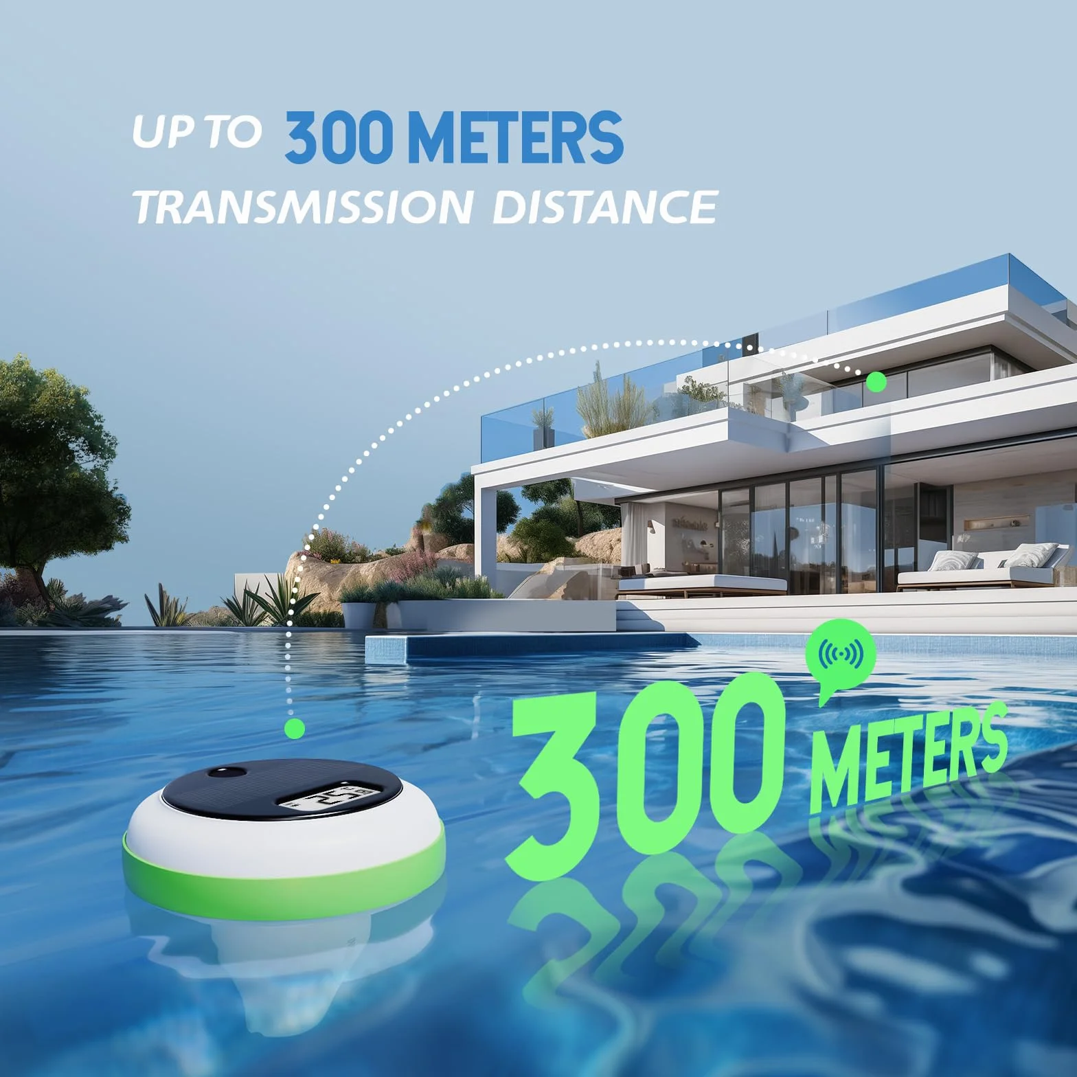 Inkbird Thermomètre Piscine Solaire avec Moniteur, Étanche IP68 | Connexion Sans Fil, Moniteur Multifonctionnel Télécommande, Spa Bassin Aquarium