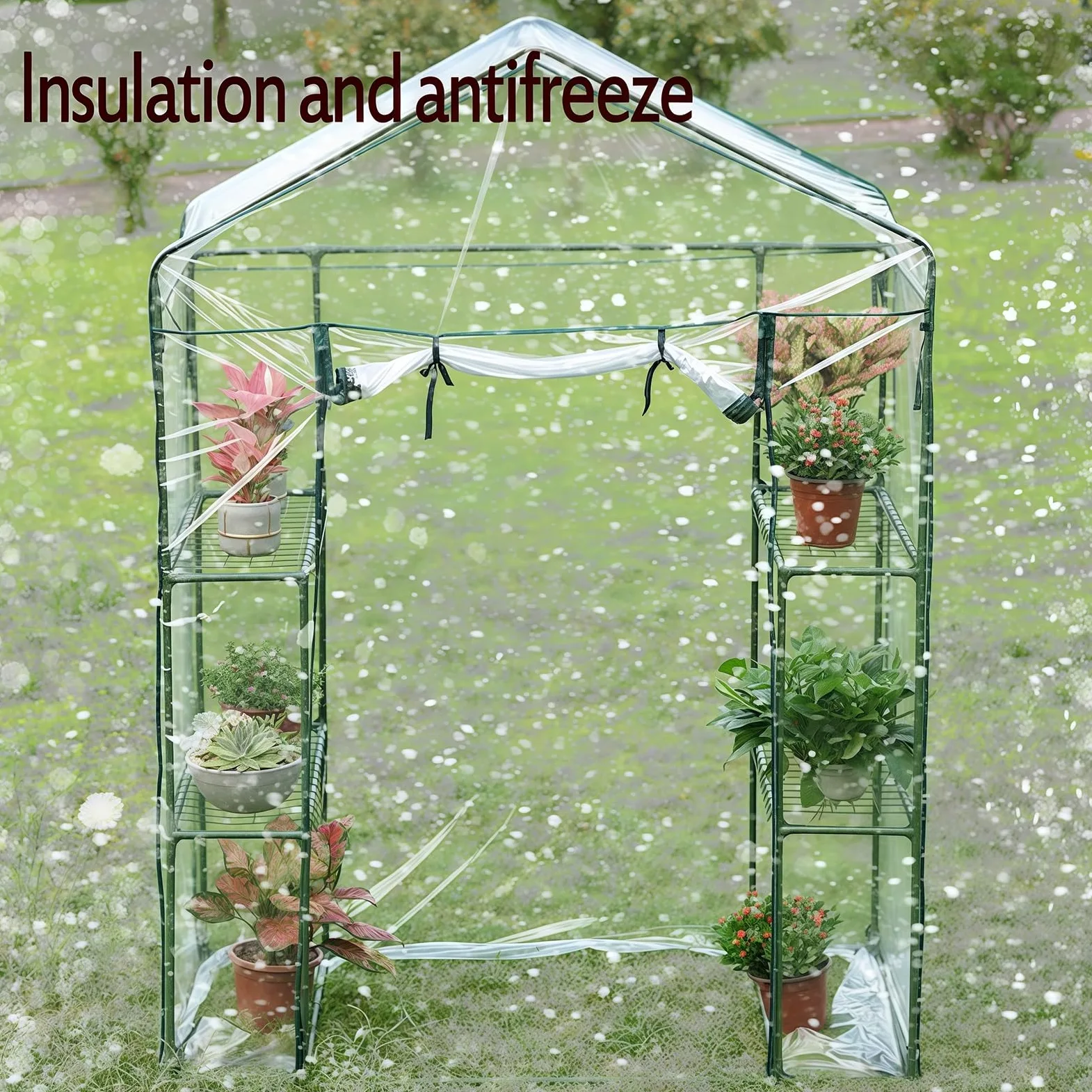 Serre D'extérieur, Petite Serre Botanique avec Portes, Bâche en PE Résistante, Parois Portables en Plastique pour D'intérieur et D'extérieur