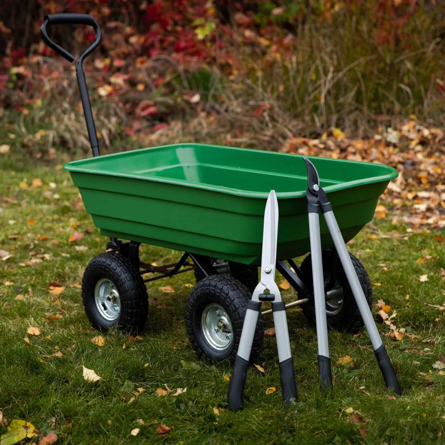 Avilia Brouette de Jardin Polyvalente 75 l avec Baignoire Rabattable et Roues pneumatiques – Solution optimale pour Le Transport du Bois, Les Plantes et Les matériaux de Jardinage en ABS Vert