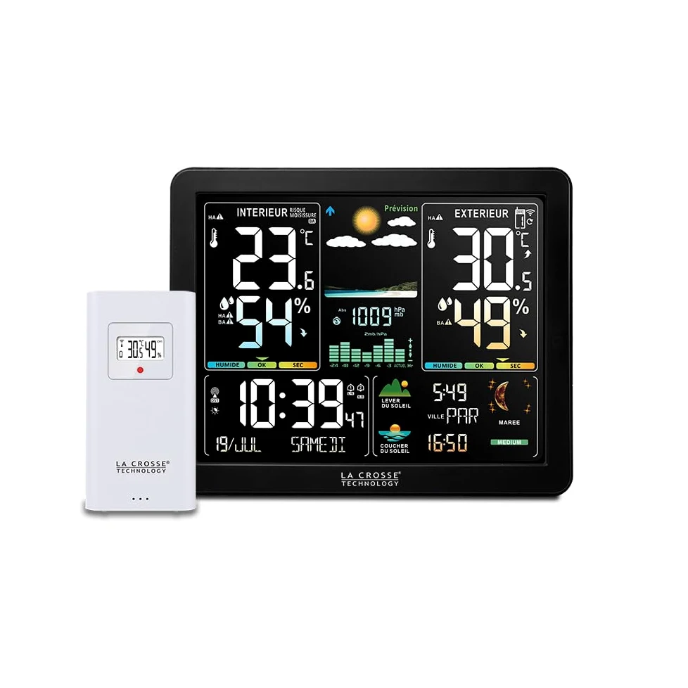 La Crosse Technology - WS6236 Station Météo Colorée - Noir