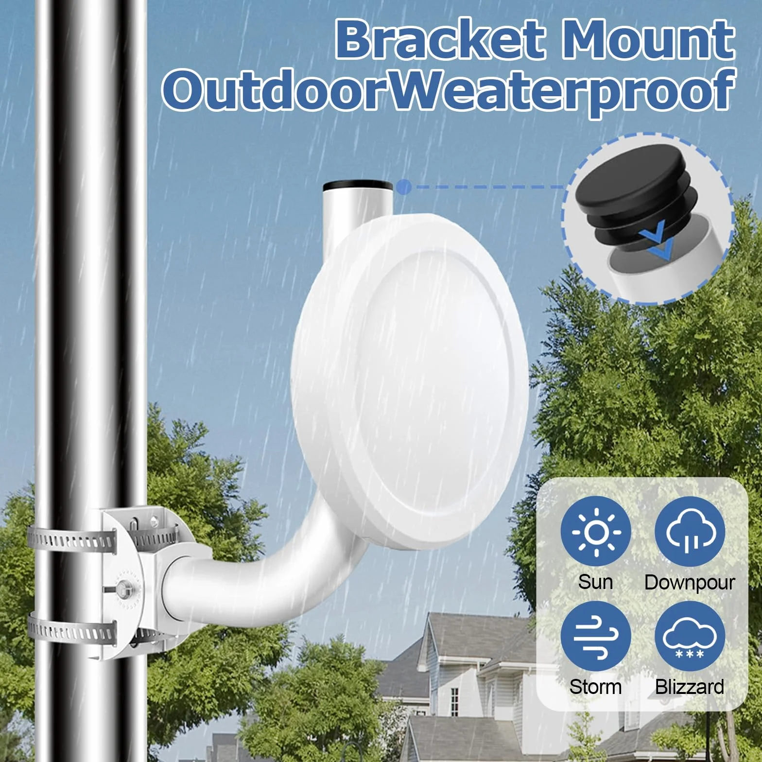 OUKENS Support de Pont sans Fil, 2 pièces Support Mural réglable 150° Acier Inoxydable, Accessoire Montage Poteau J pour Point d'accès AP Extérieur