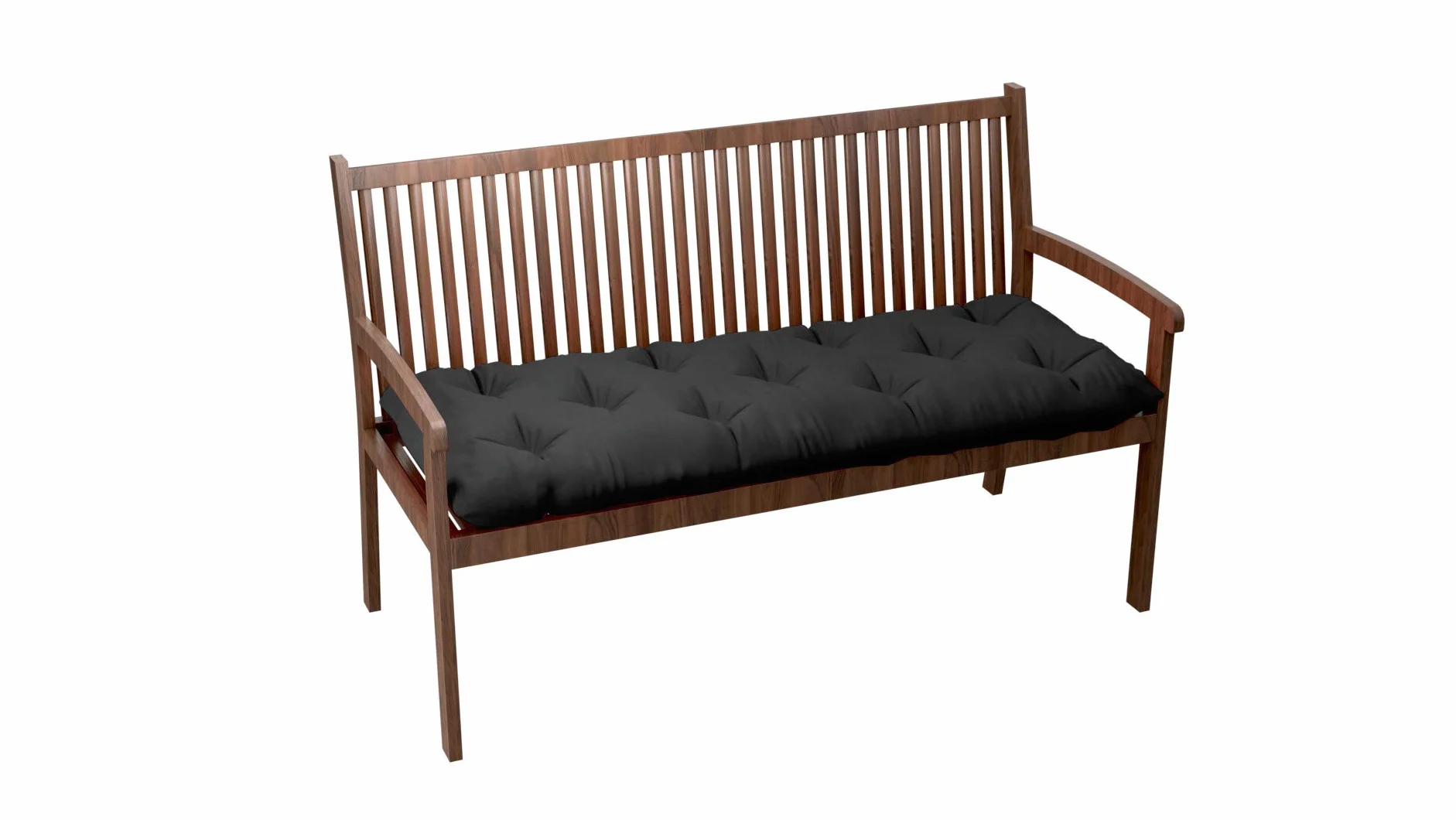 Coussin Matelassé De Banc Coussin De Jardin 130x40x12 Noir
