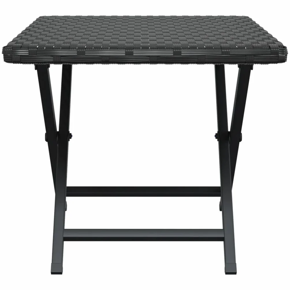 Table Pliable Résine Tressée 45x35x32 cm Noir