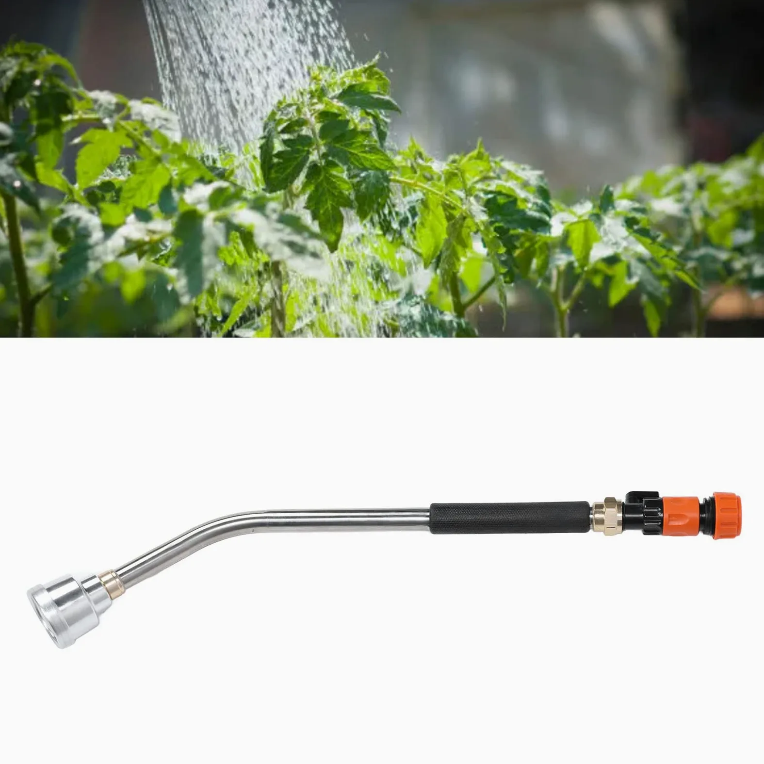 Tuyau D'arrosage D'arrosage Arrosage Légumes Pistolet de Douche Ménage Pépinière Pistolet Agricole Buse en Aluminium Longue pour arrosé (60CM)
