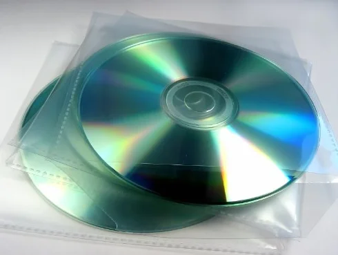 80 micron PVC CD Sleeve avec rabat lot de 100