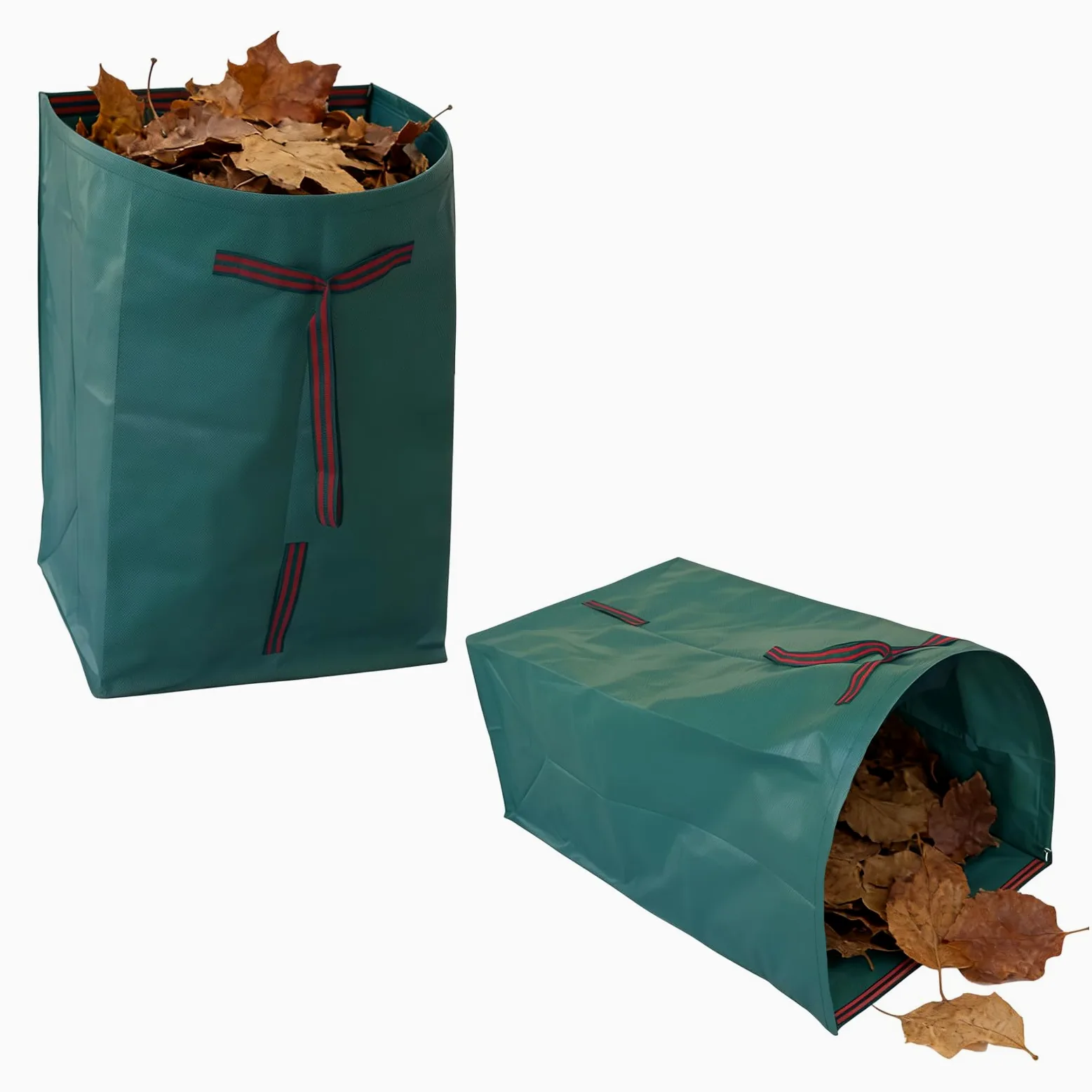 NICENEEDED Lot de 2 sac Réutilisable pour Déchets Verts de 53 litres Sacs de Jardin avec Poignées Renforcées Sacs à Feuilles de Jardin en Polypropylène Résistant Pliables pour la Collecte des Feuilles