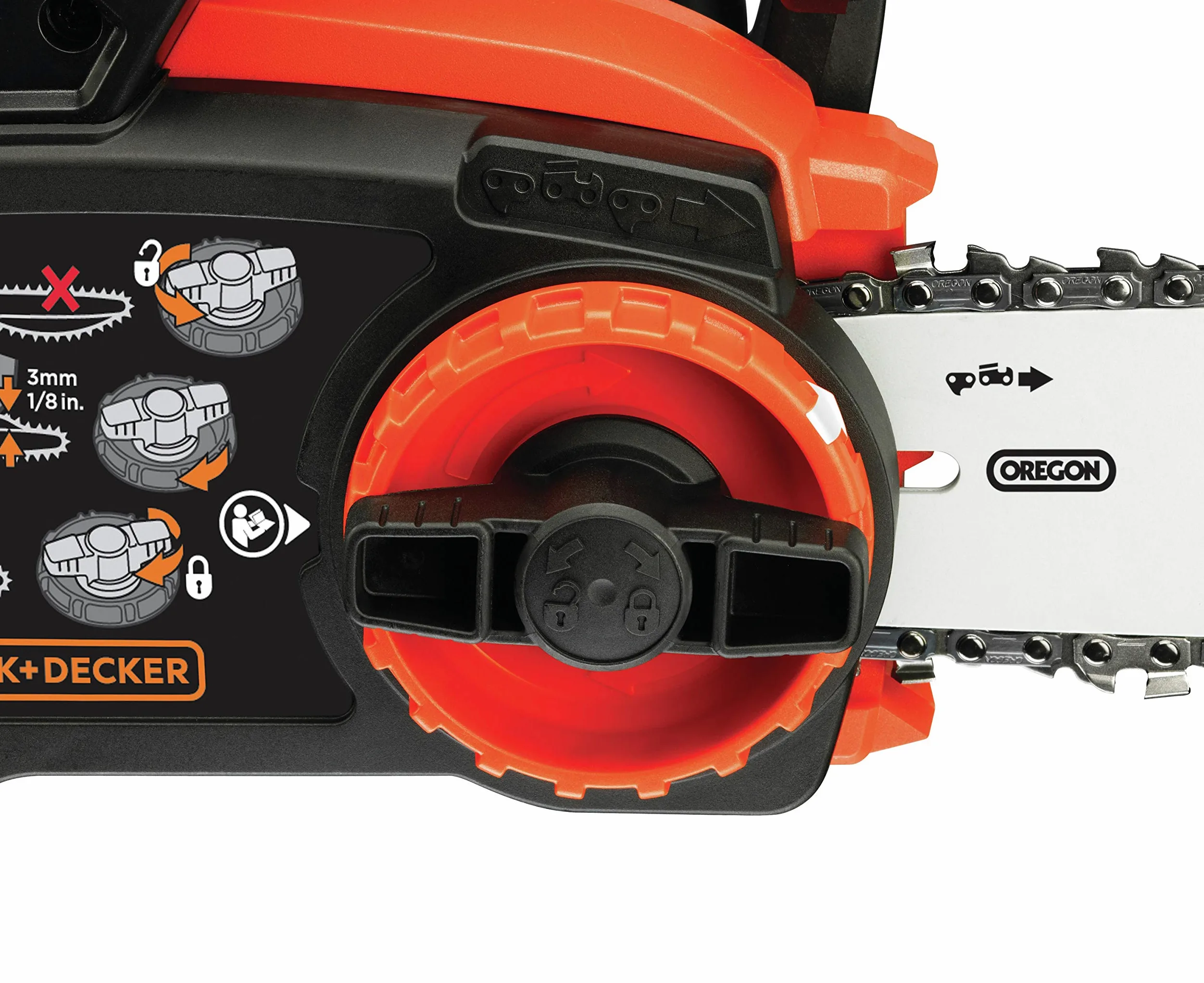 BLACK+DECKER Tronçonneuse Sans Fil 36 V 30 cm avec Batterie Li-Ion 2 Ah et Chargeur - Scie à Chaîne avec Lubrification Automatique - Tendeur de Chaine Sans Outil GKC3630L20-QW