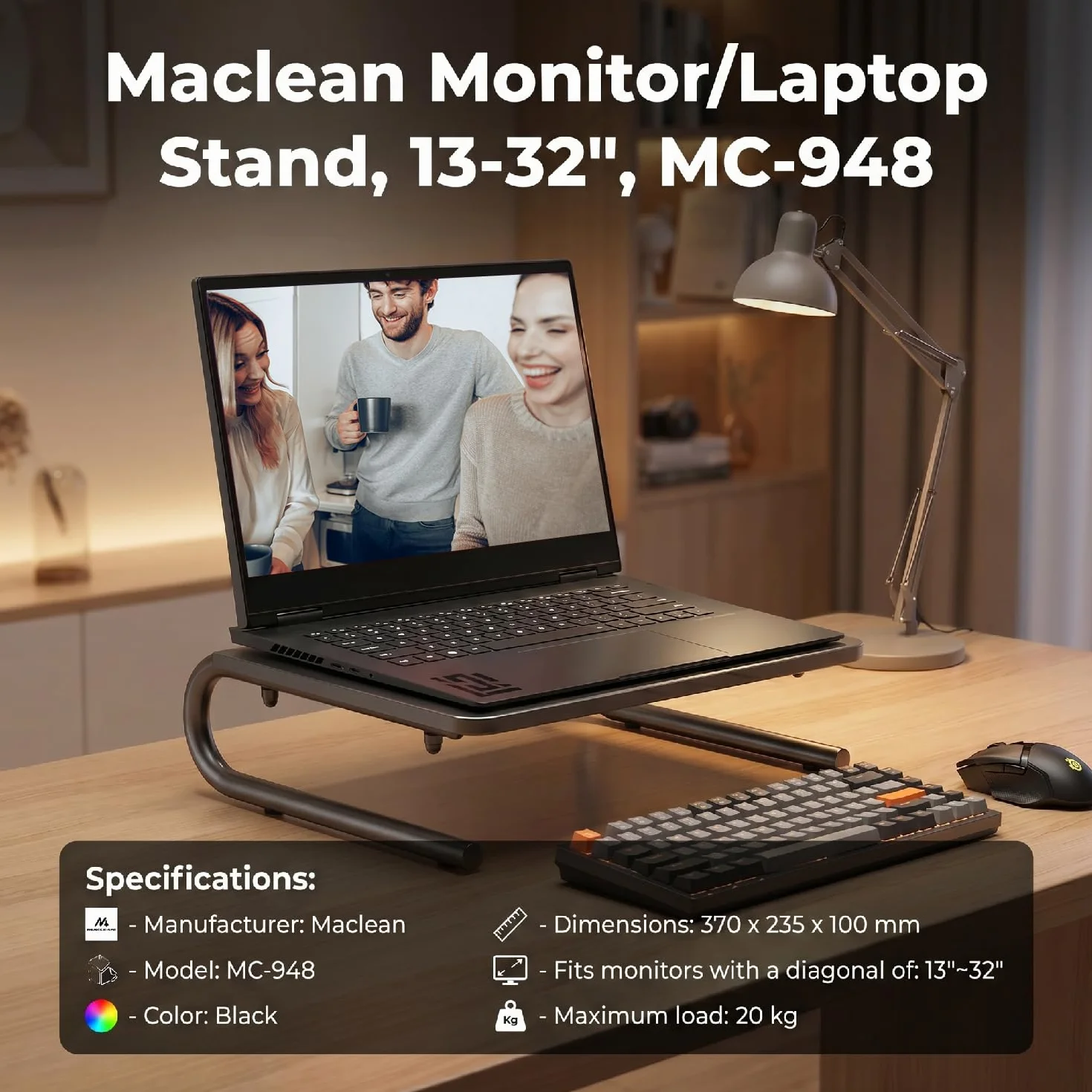 Support Maclean pour Moniteur/Ordinateur Portable 13-32" MC-948