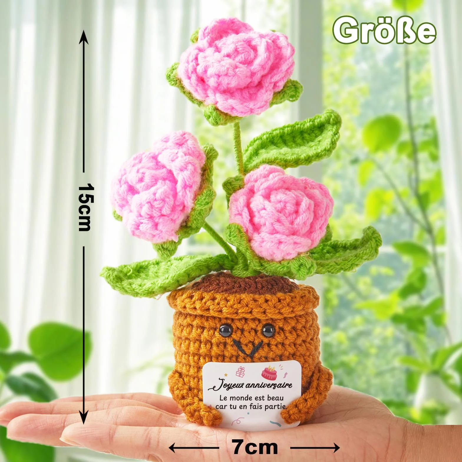 Cadeau Anniversaire Femme Personnalisé Rose Au Crochet Original Idee Motivation Positive 18 30 40 50 60 70 Ans
