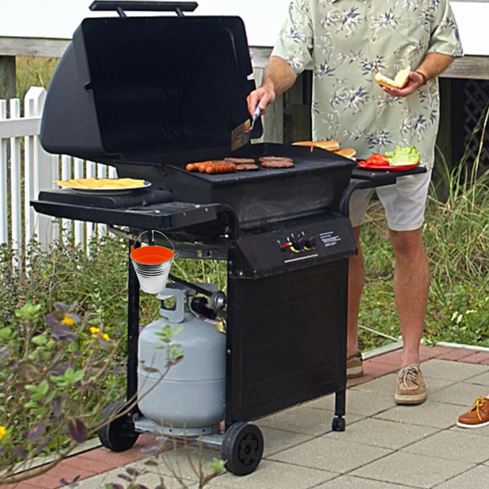 Lot de 2 revêtements de seau à graisse en silicone pour Traeger