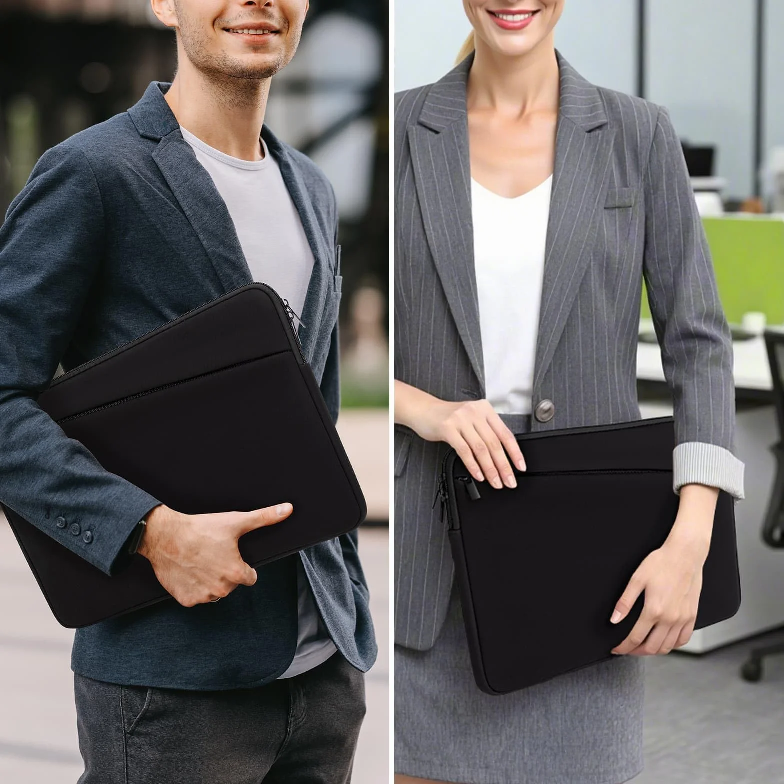 Housse pour Ordinateur Portable 15-16 Pouces Compatible MacBook ASUS HP Dell Sacoche Rembourrée