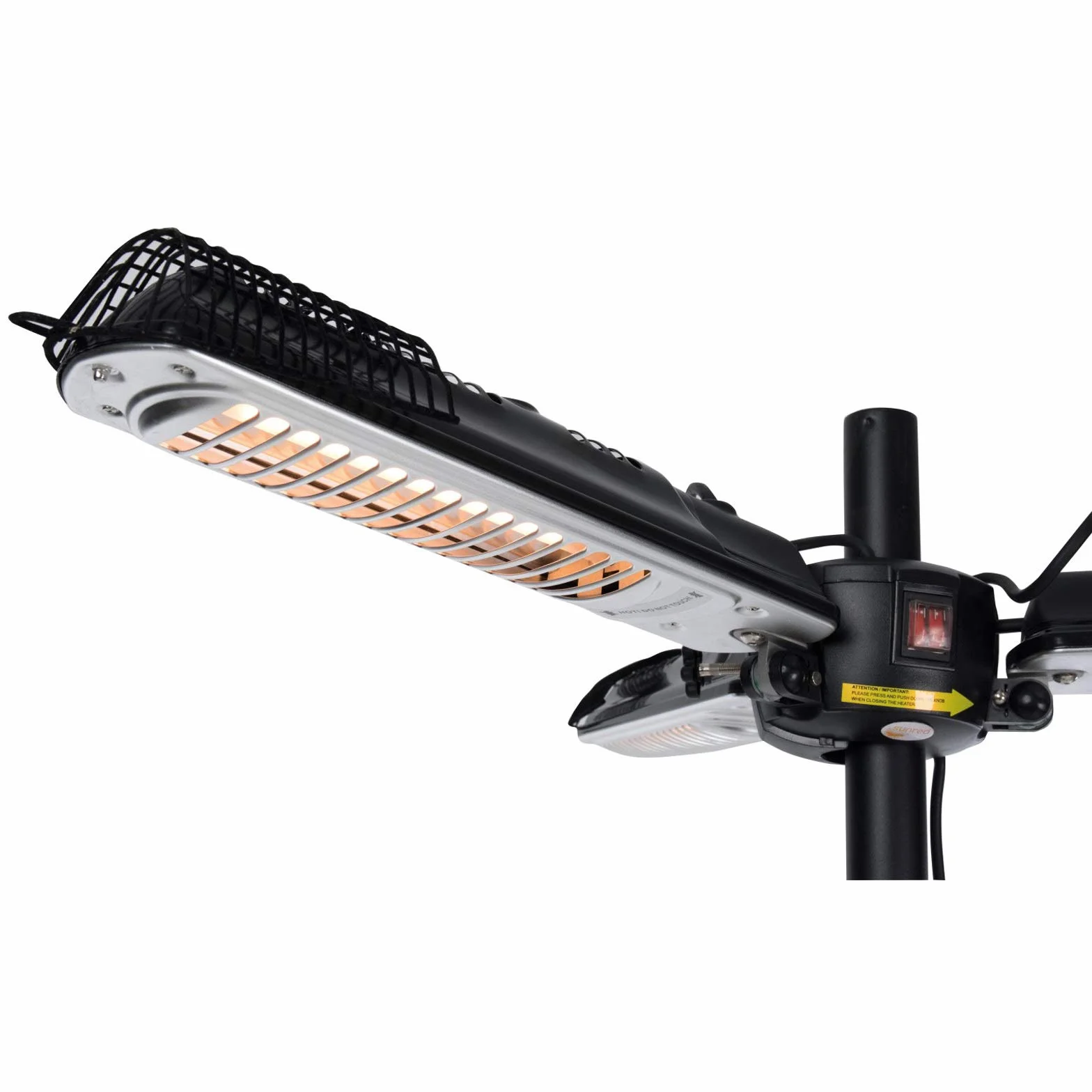 Mi-Heat Chauffage de parasol 2000 W Infrarouge pour terrasse 16 m² 3 niveaux de puissance