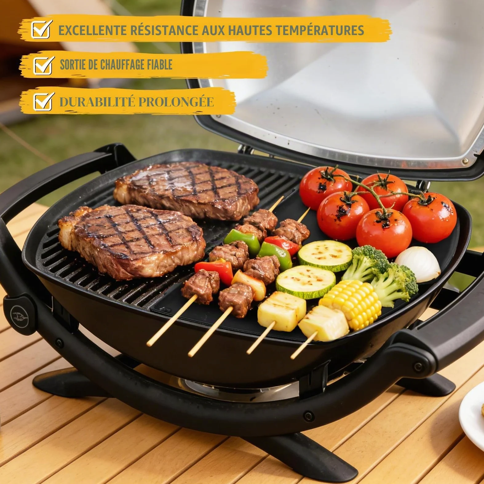 GFTIME Élément Chauffant de Rechange pour Weber Q240, Q2400 Barbecue électrique, Compatible pour Weber 55020001, élément Chauffant 2200 W, Acier Inoxydable, Spirale chauffante 230 V