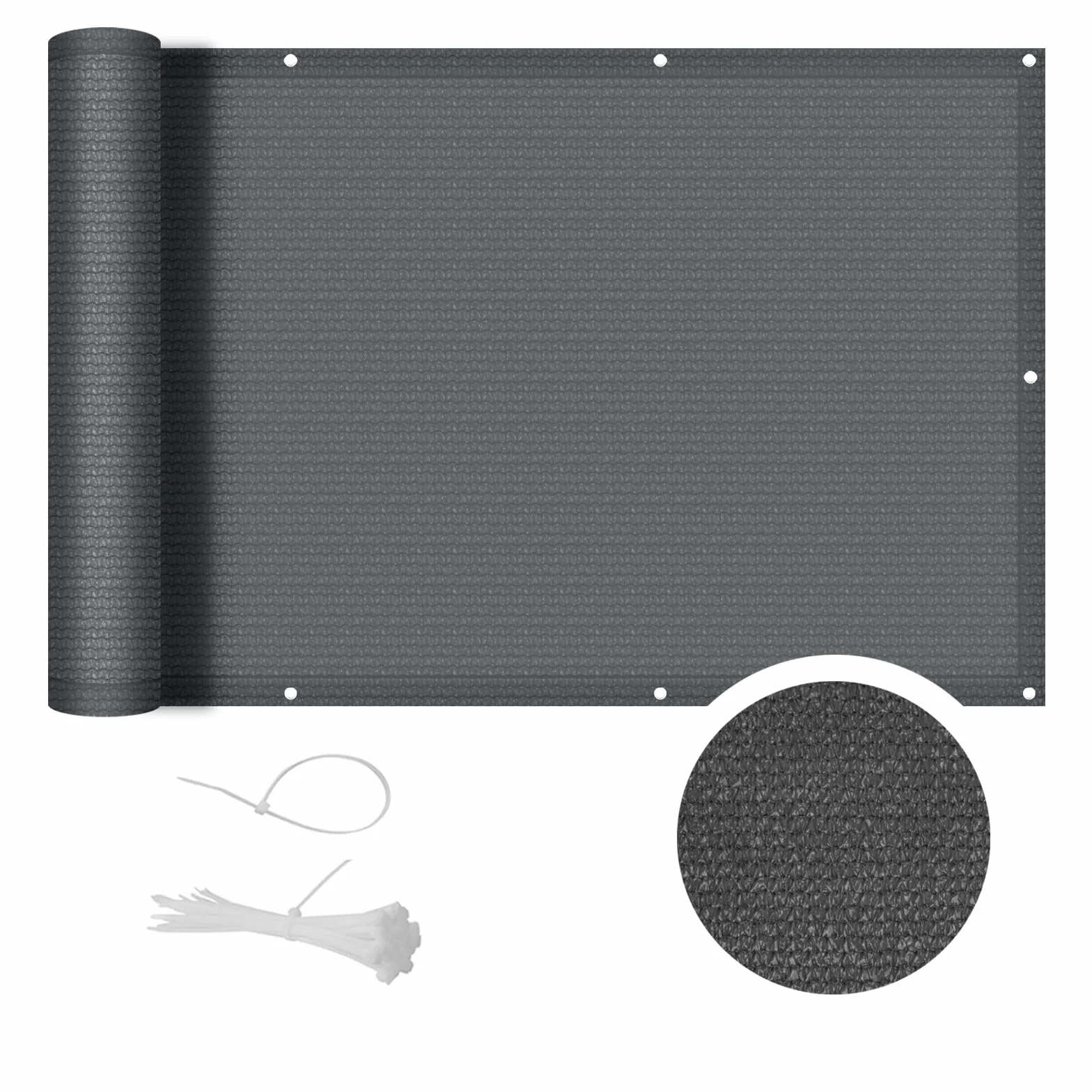 Brise Vue Balcon 90x300cm HDPE Protection UV Résistant pour Exterieur Terrasse Jardin Anthracite