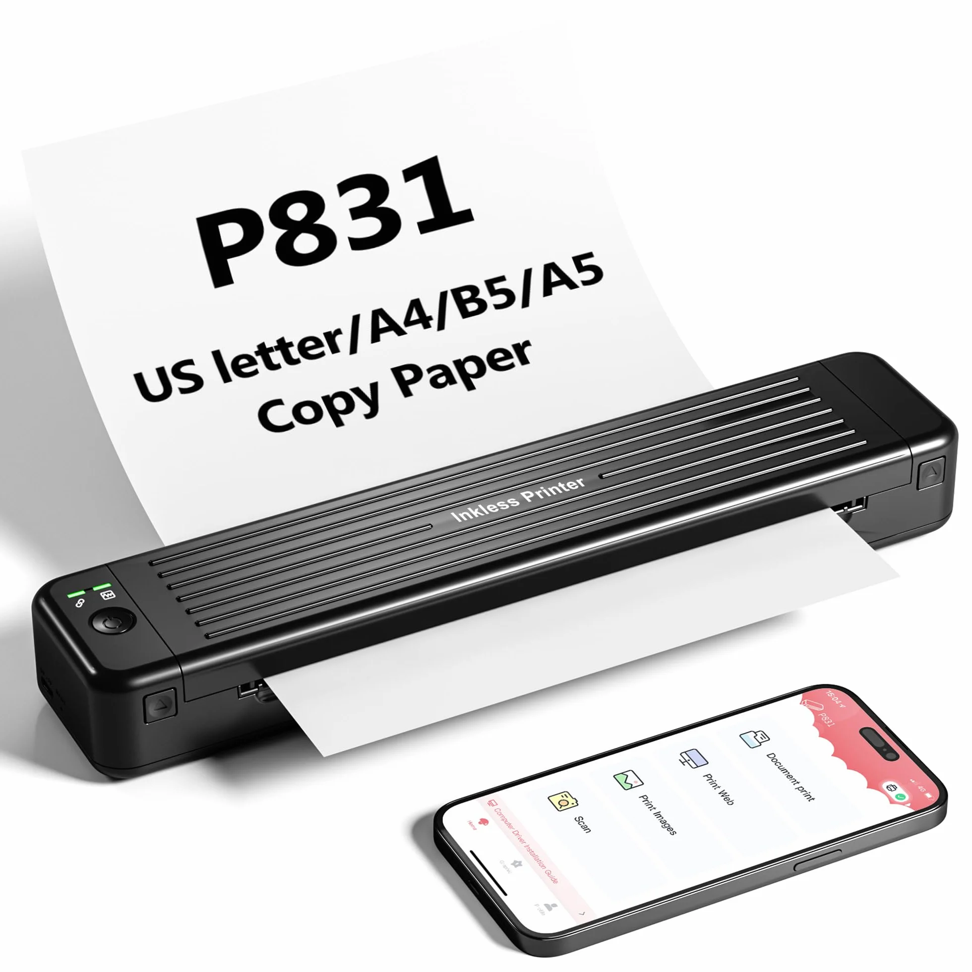Itari Imprimante Portable P831 Thermique Compatible Android iOS Voyages Bureau