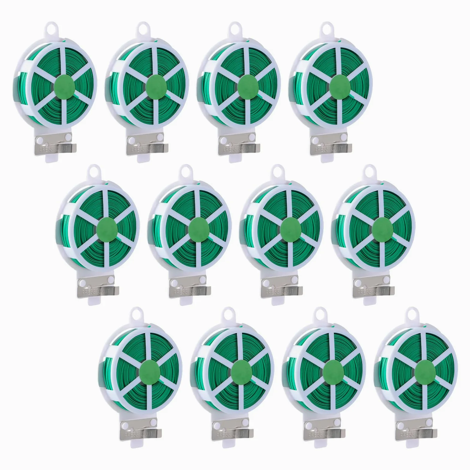 VANZACK Liens Torsadés de Jardin 12 Rouleaux, Fil Fer PE Vert pour Plantes | Flexible et Multifonctionnel, pour Intérieur et Espaces de Jardin, Usage sur Feuillage