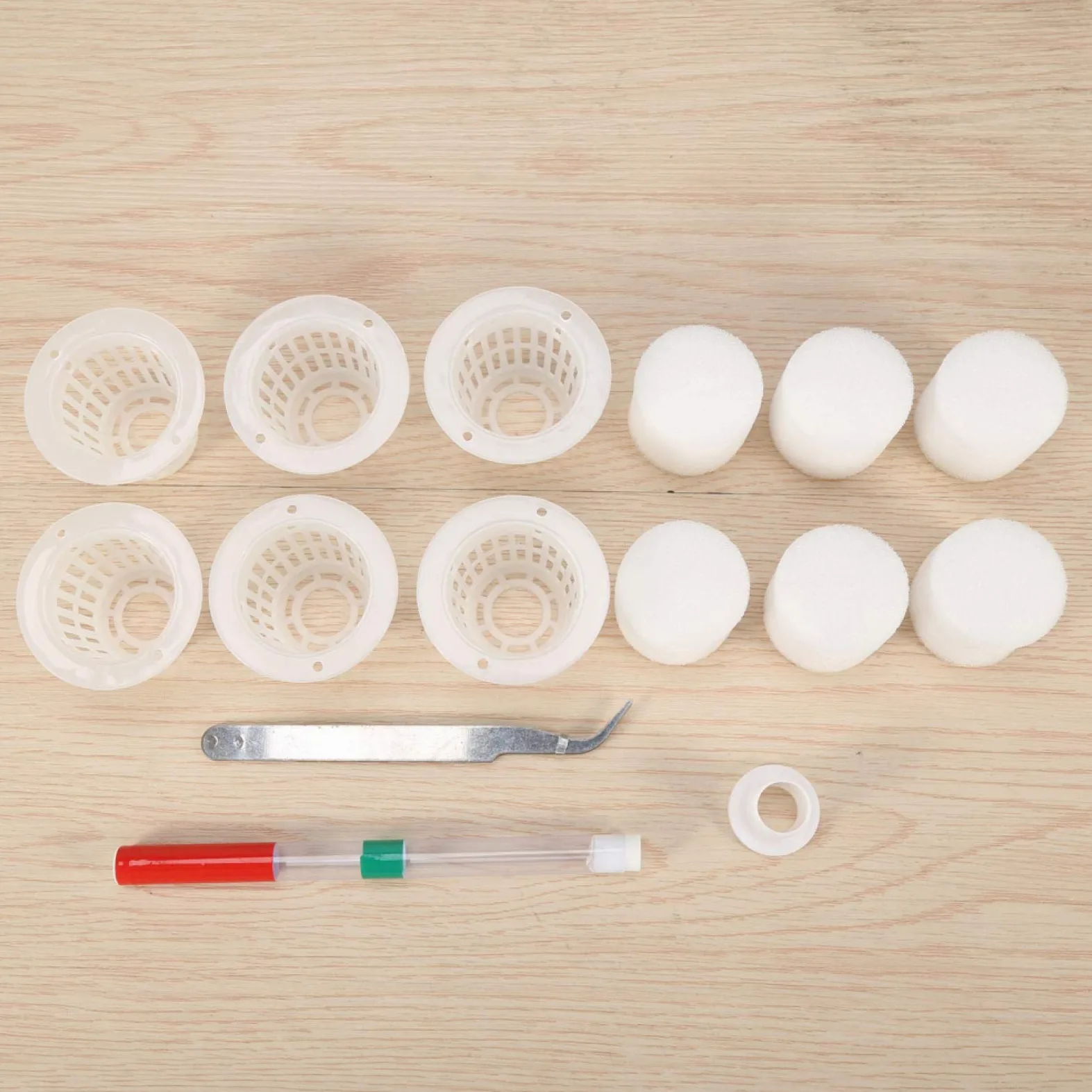 Kit de culture hydroponique, kit de culture de système hydroponique de plantes à 6 trous Kit de jardinage d'herbes d'intérieur de boîte à outils de calibrage intelligent bricolage(gris)